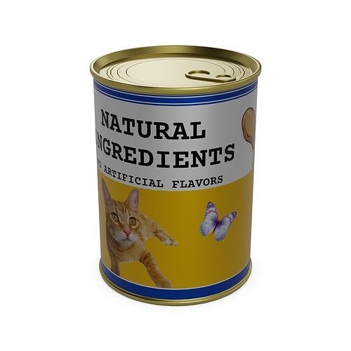 Canned cat food Canned Cat Food Low-poly 3D model