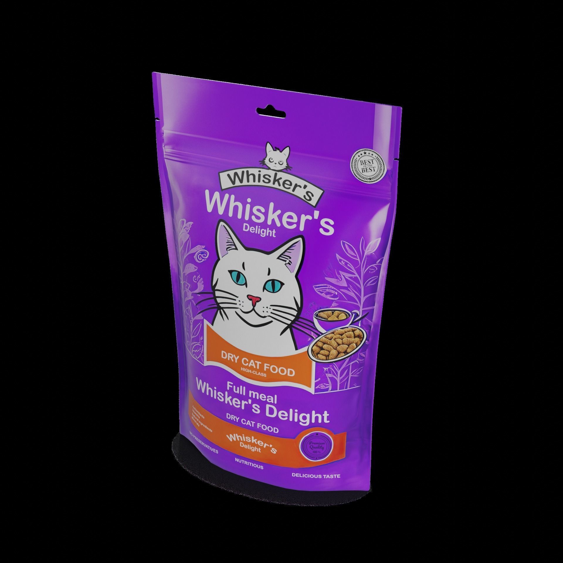 Dry cat food Whiskers Delight Low-poly 3D model_1