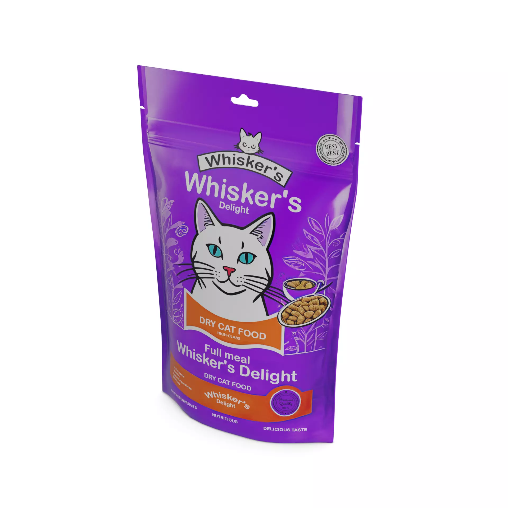 Dry cat food Whiskers Delight Low-poly 3D model_0