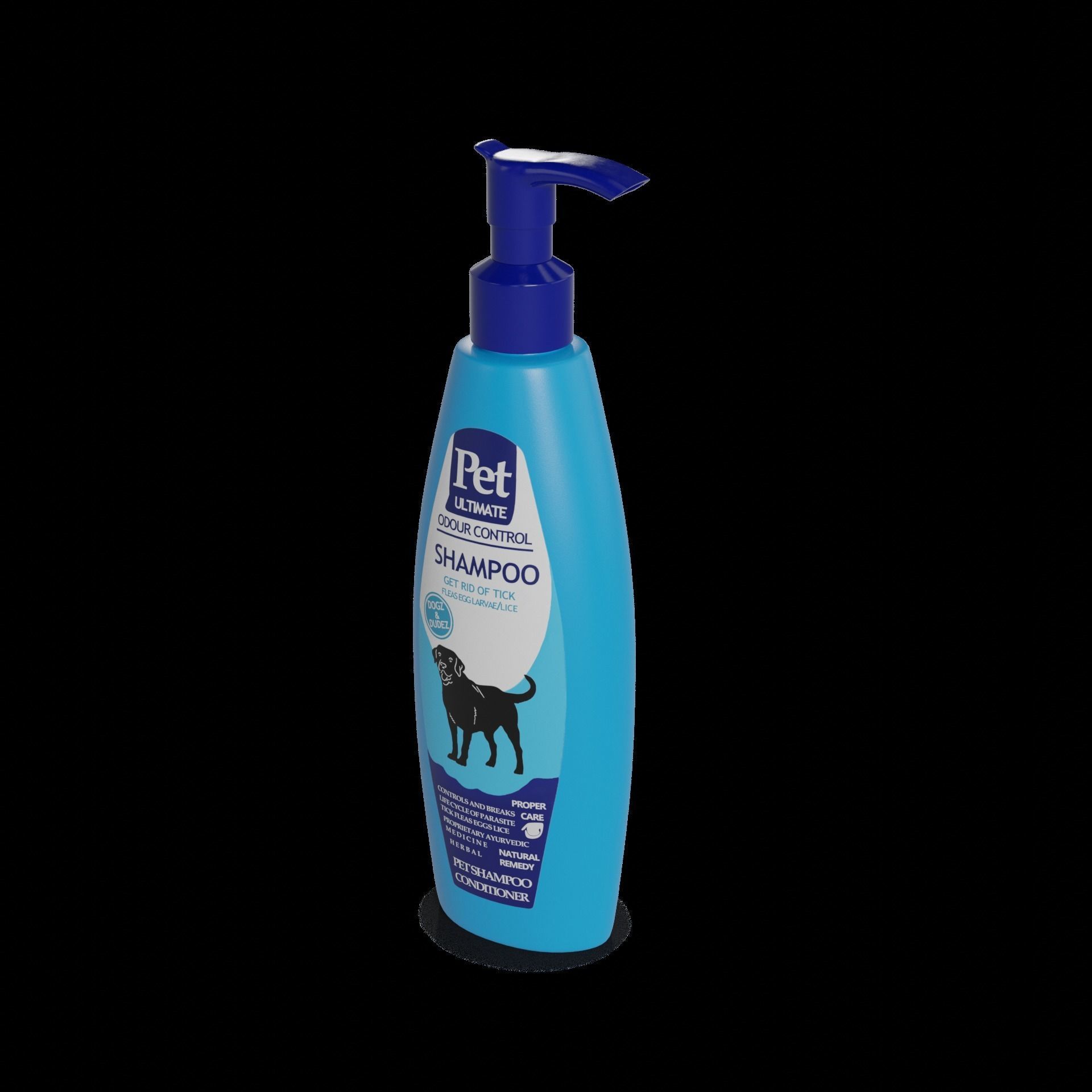 Pet hygiene Pet Shampoo Low-poly 3D model_1