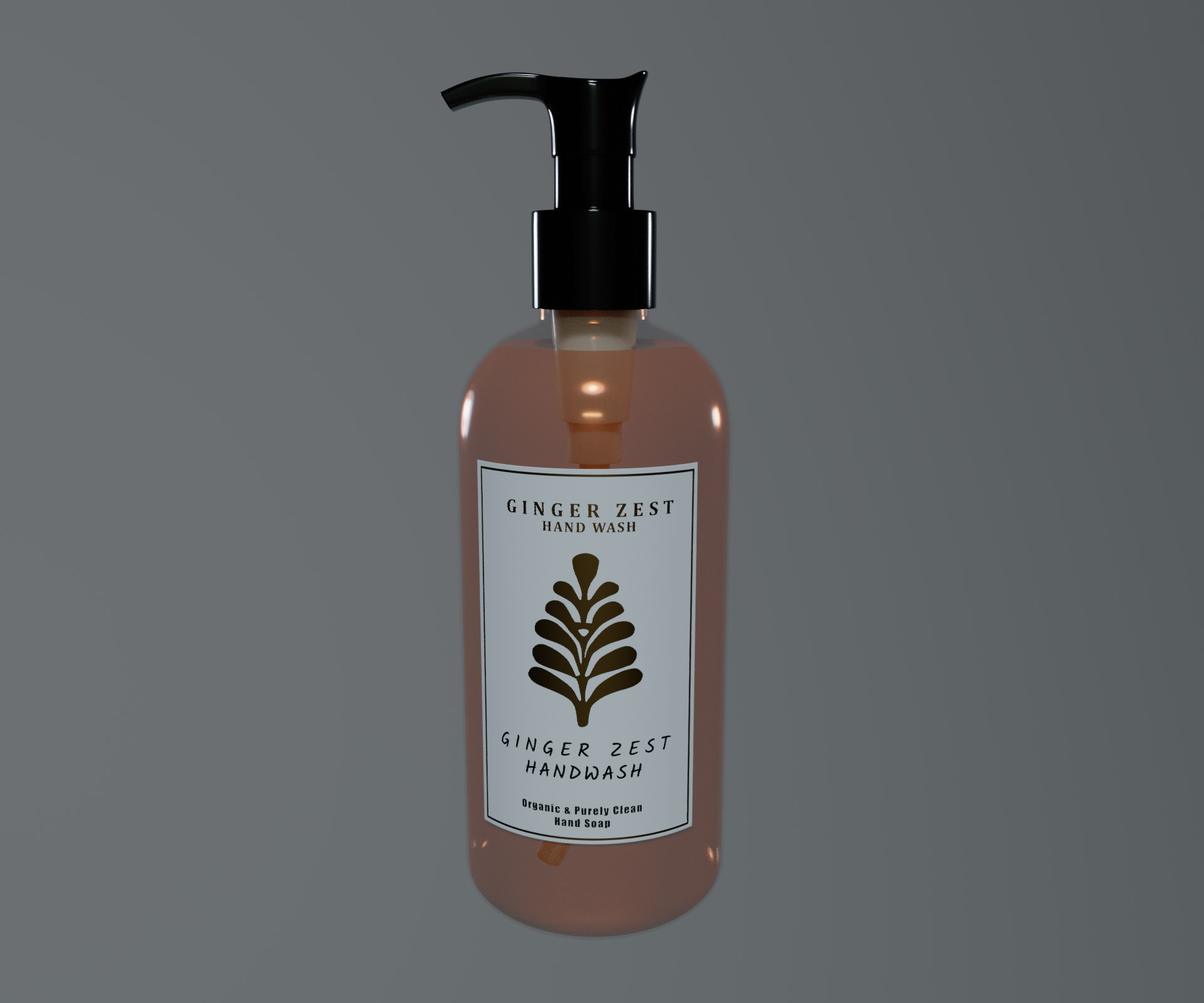 Liquid soap Ginger Zest Hand Wash Low-poly 3D model_4