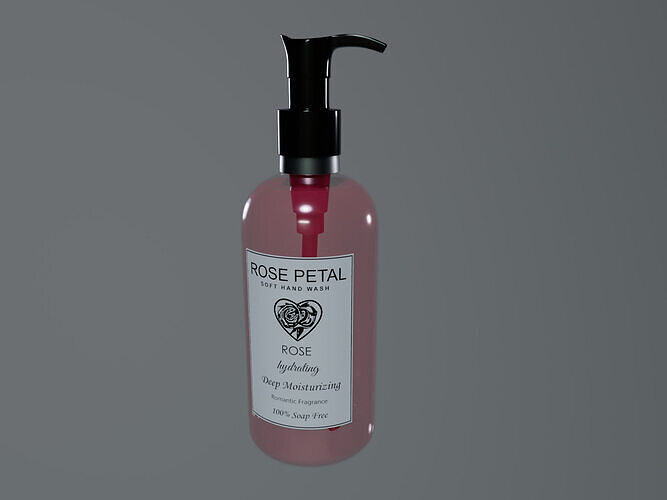 Liquid soap Rose Petal Soft Hand Wash Low-poly 3D model