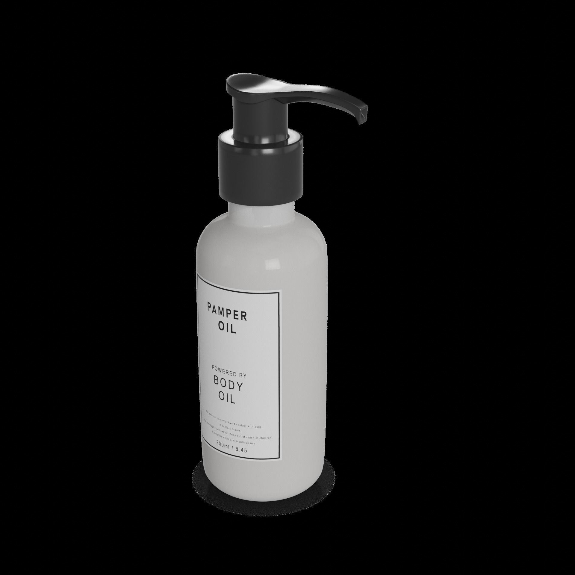 Body skin care Body Oil Low-poly 3D model_1