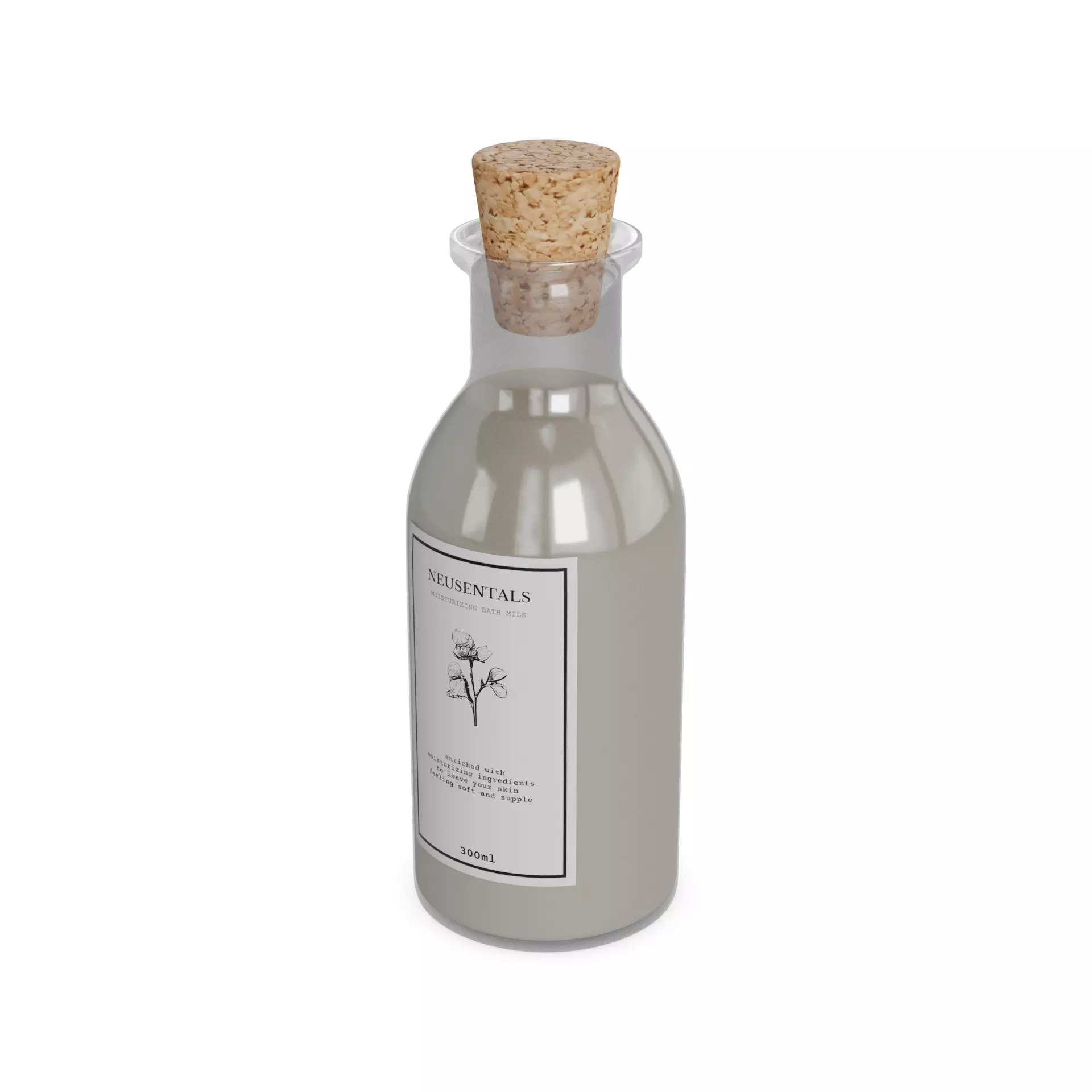 Bath foam and salts Bath Milk Low-poly 3D model_0