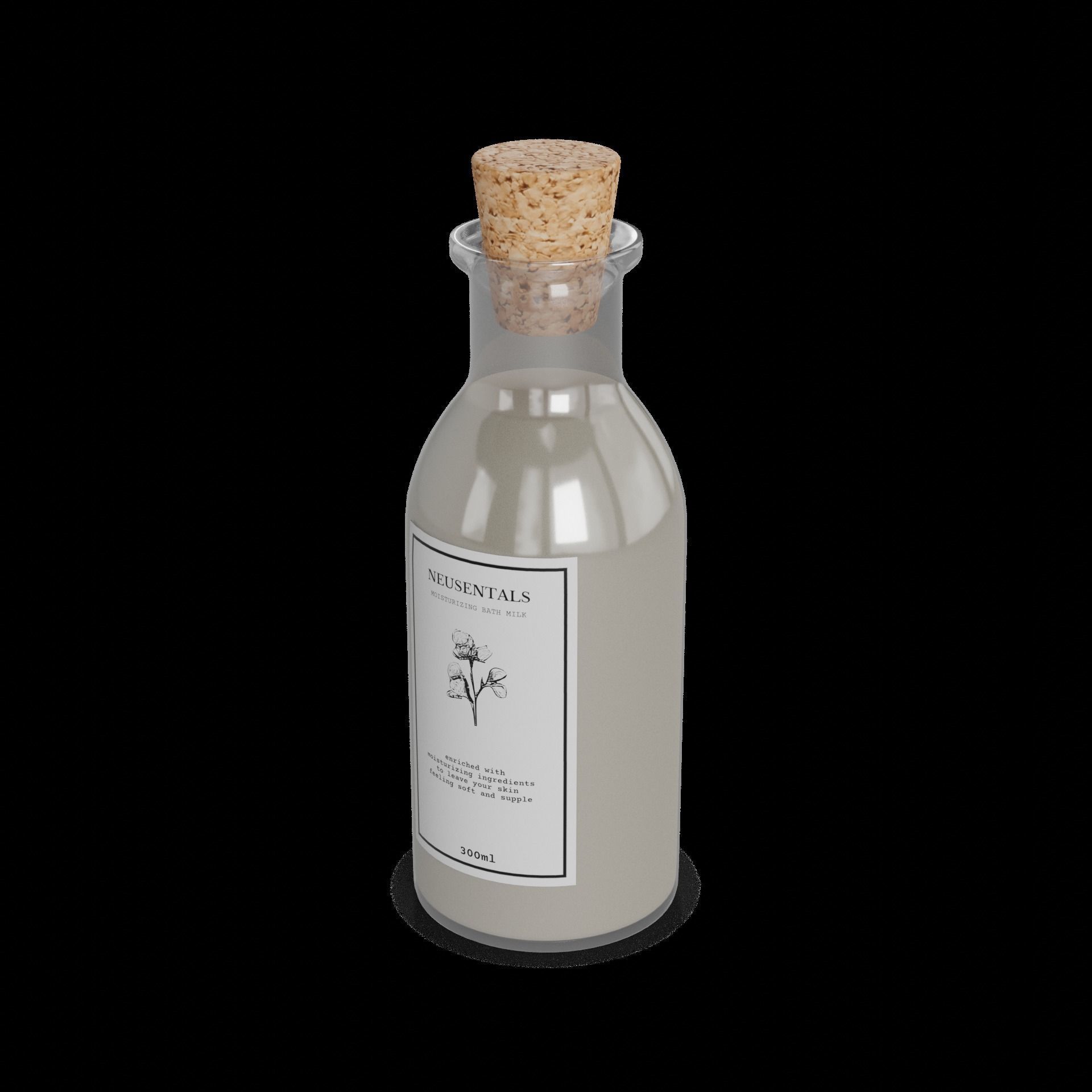 Bath foam and salts Bath Milk Low-poly 3D model_1