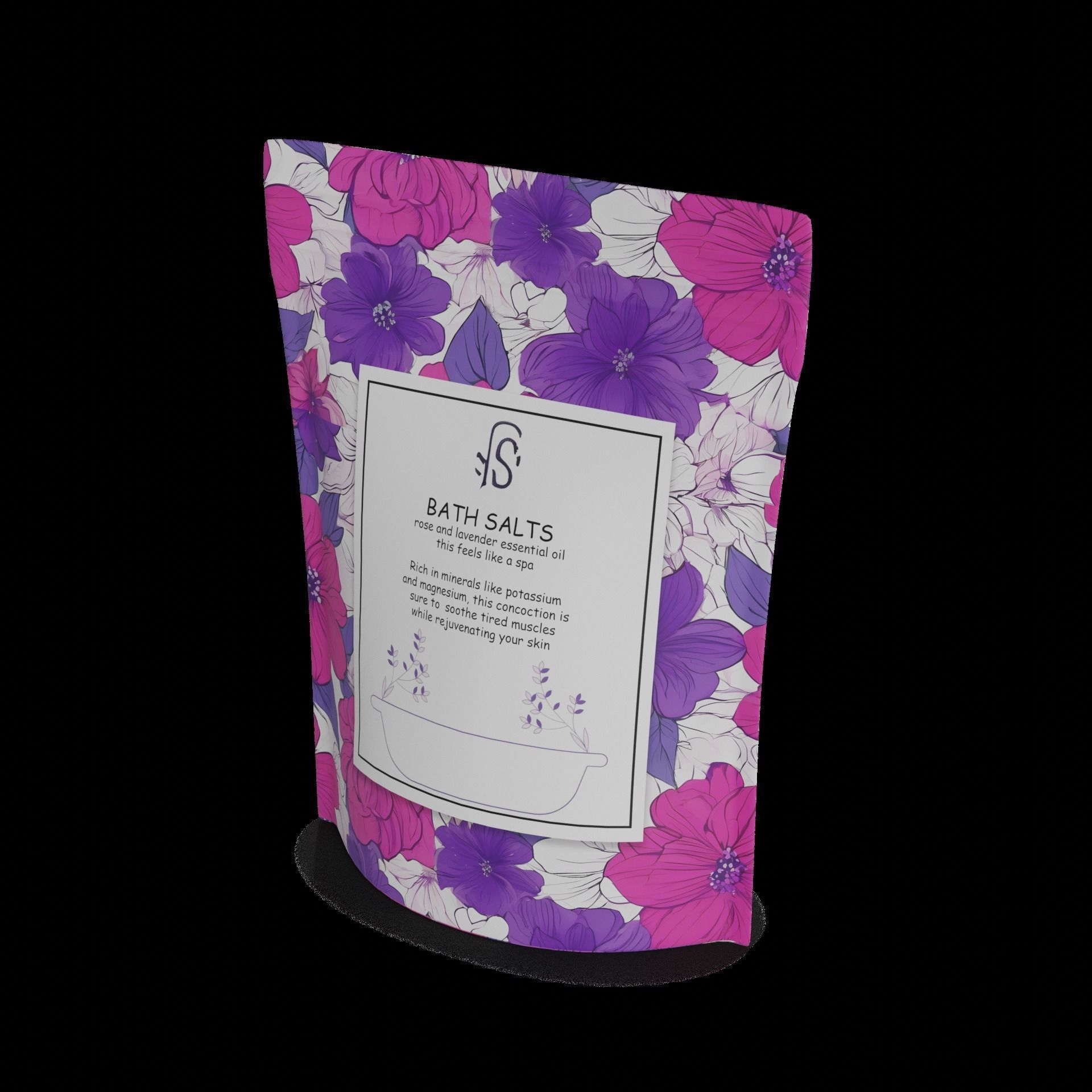 Bath foam and salts Bath Salts Low-poly 3D model_1