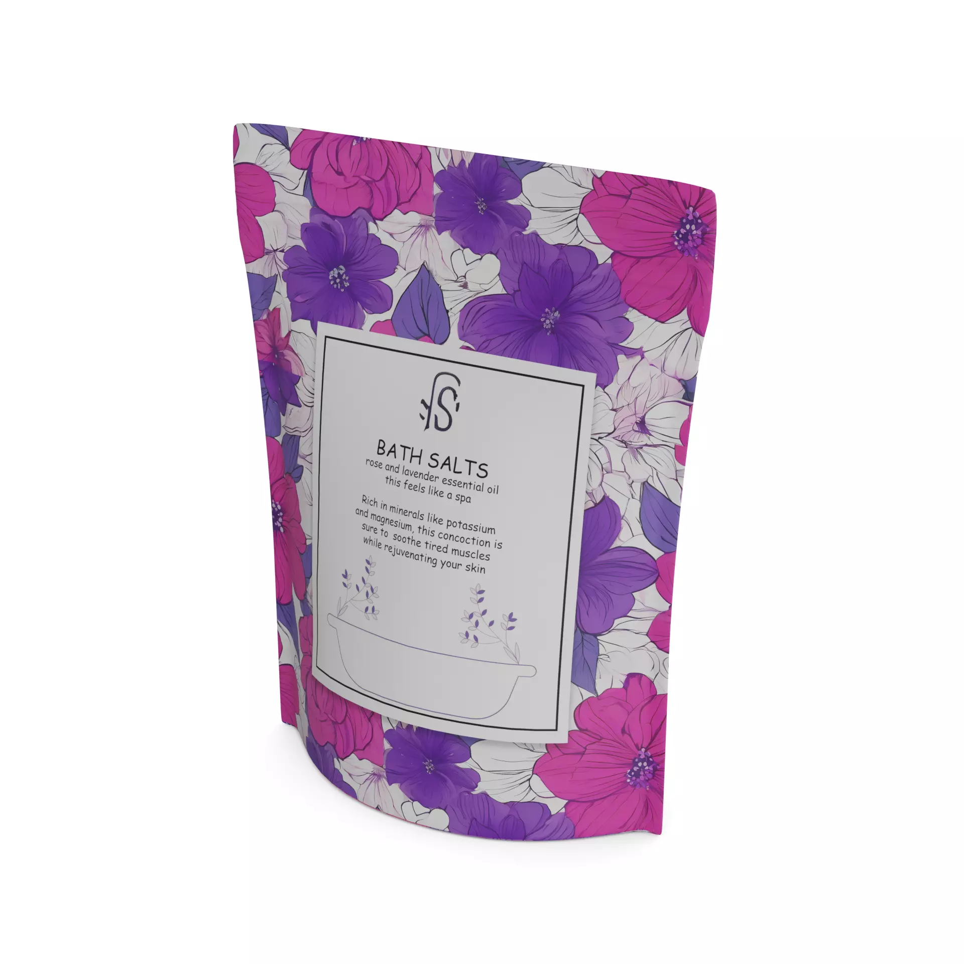 Bath foam and salts Bath Salts Low-poly 3D model_0