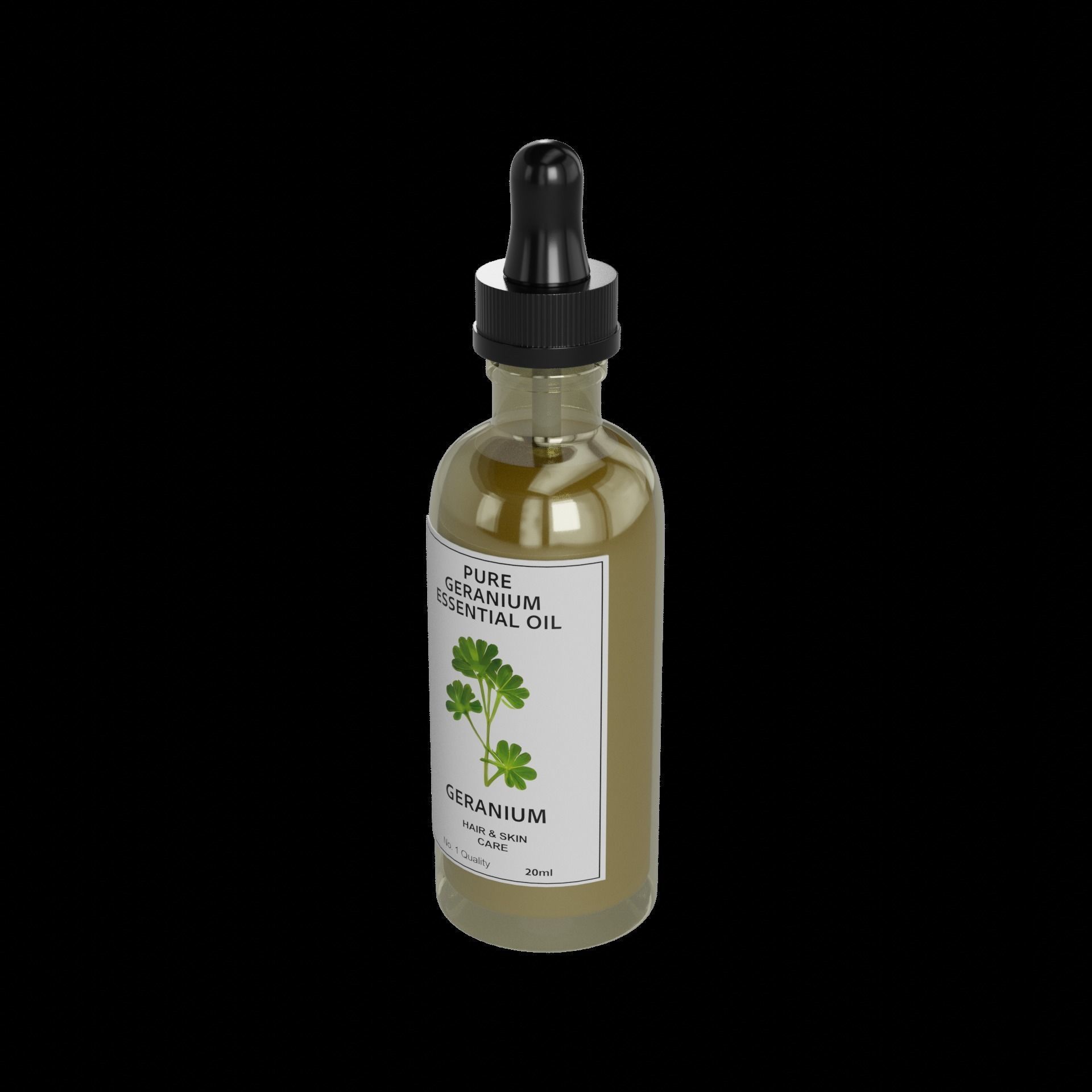 Essential oils Geranium Essential Oil Low-poly 3D model_8