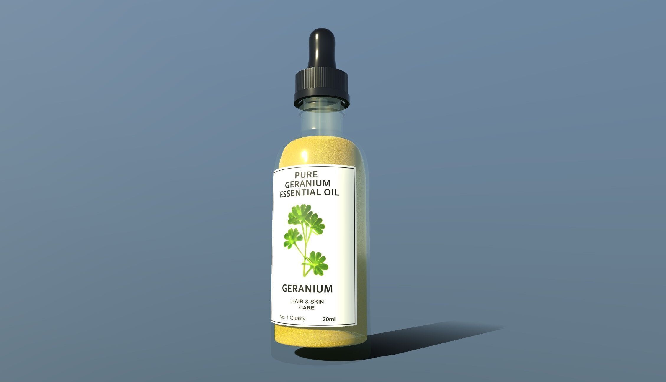 Essential oils Geranium Essential Oil Low-poly 3D model_9