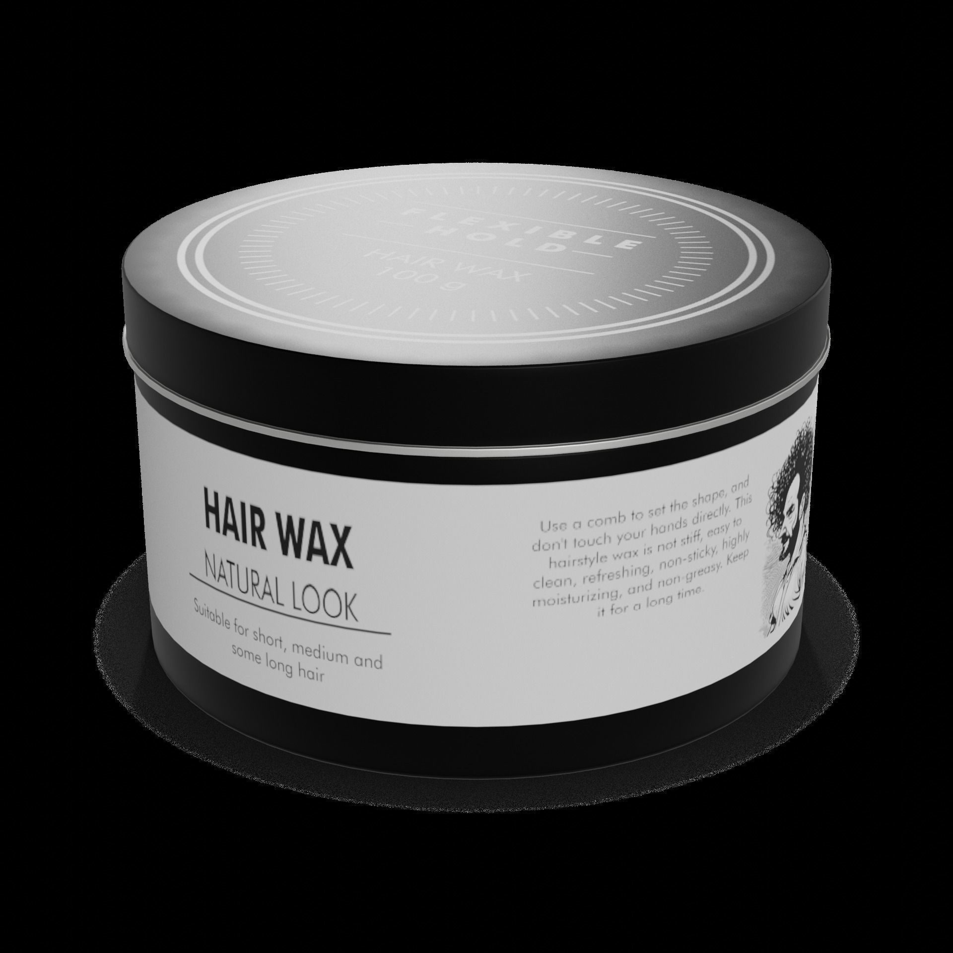 Hair styling products Hair Wax Low-poly 3D model_1