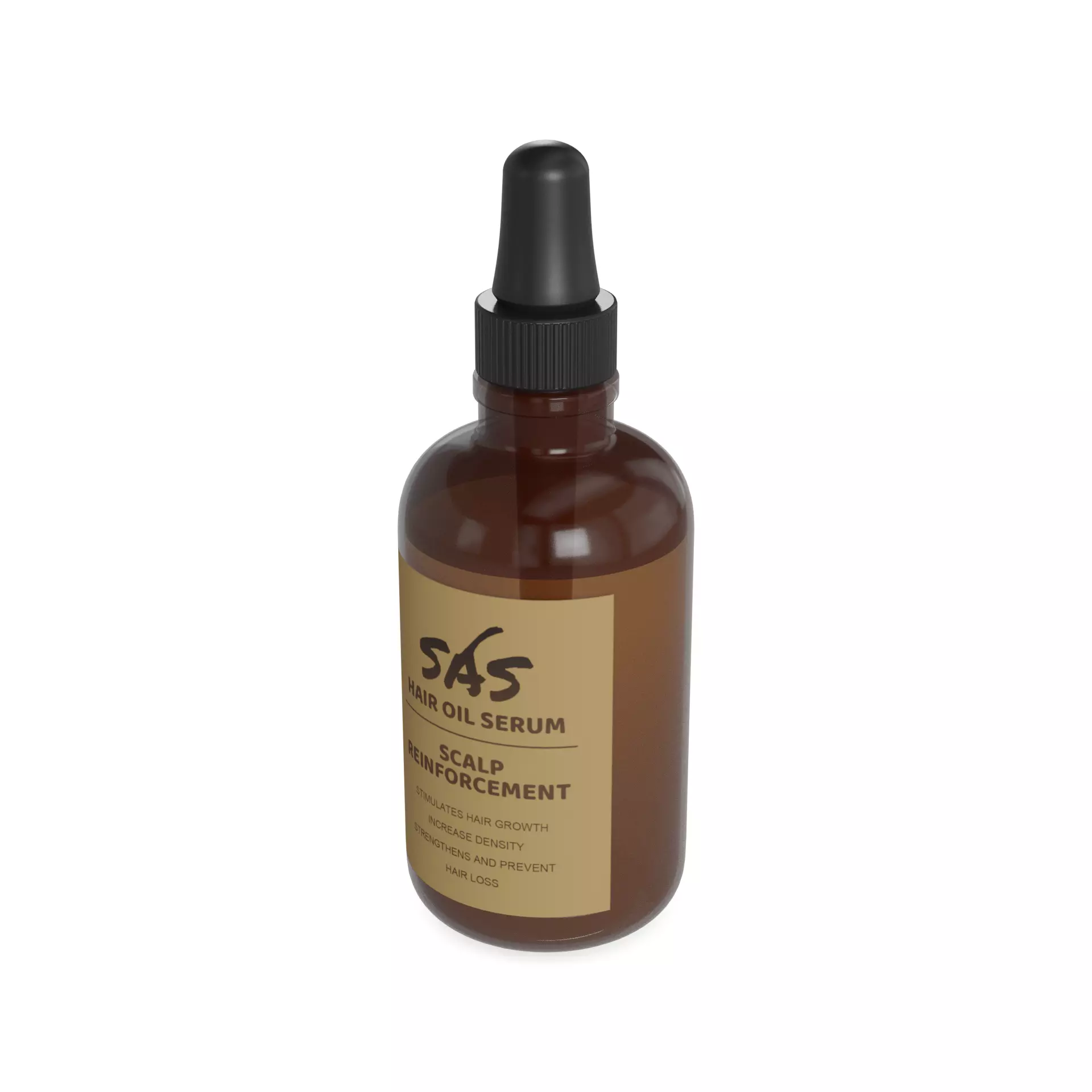 Hair masks serums and oils Hair Strengthening Oil Low-poly 3D model_0