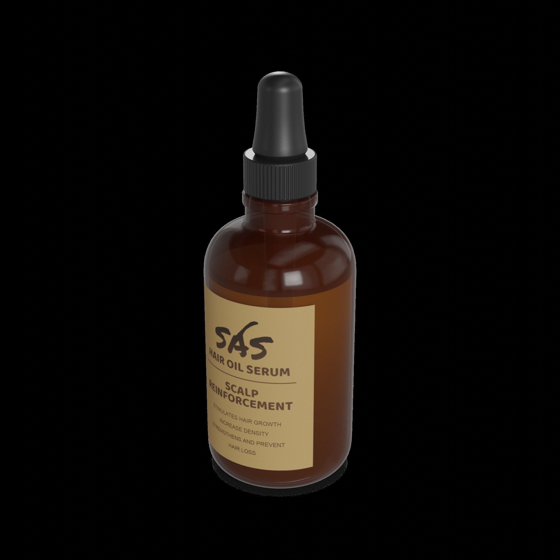 Hair masks serums and oils Hair Strengthening Oil Low-poly 3D model_1