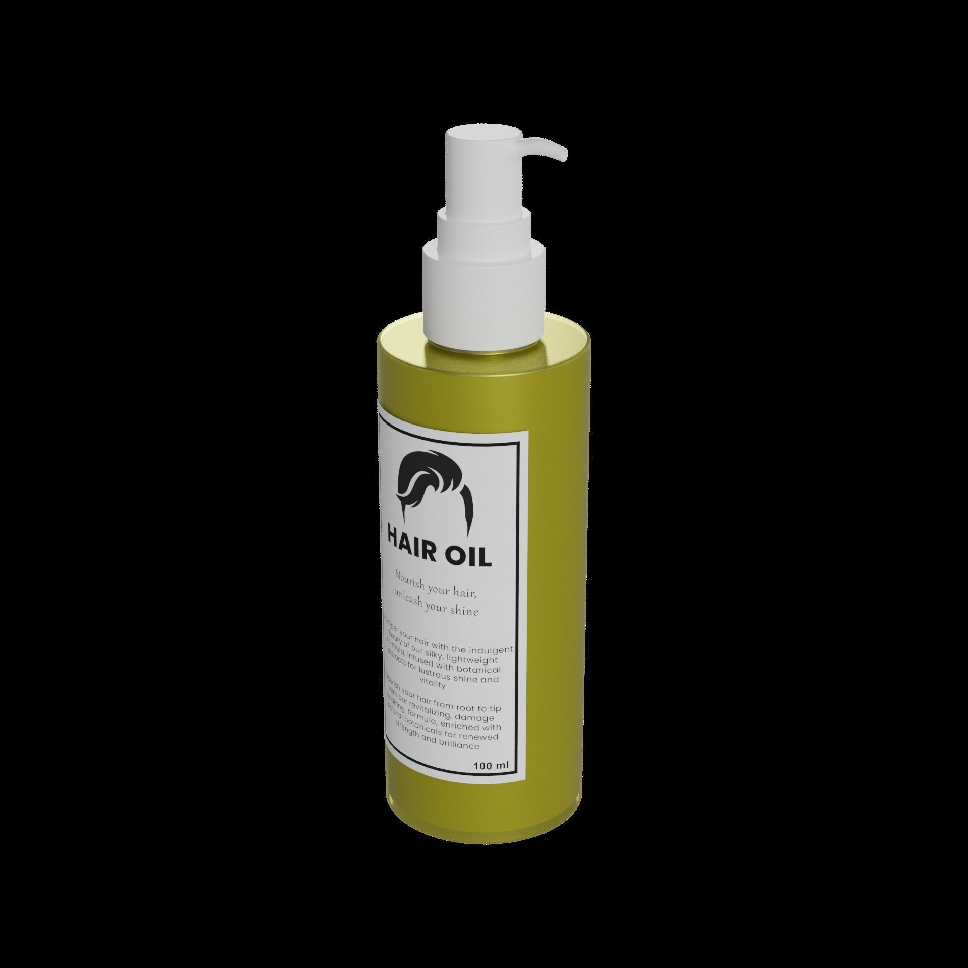 Hair masks serums and oils Hair Oil Low-poly 3D model_1