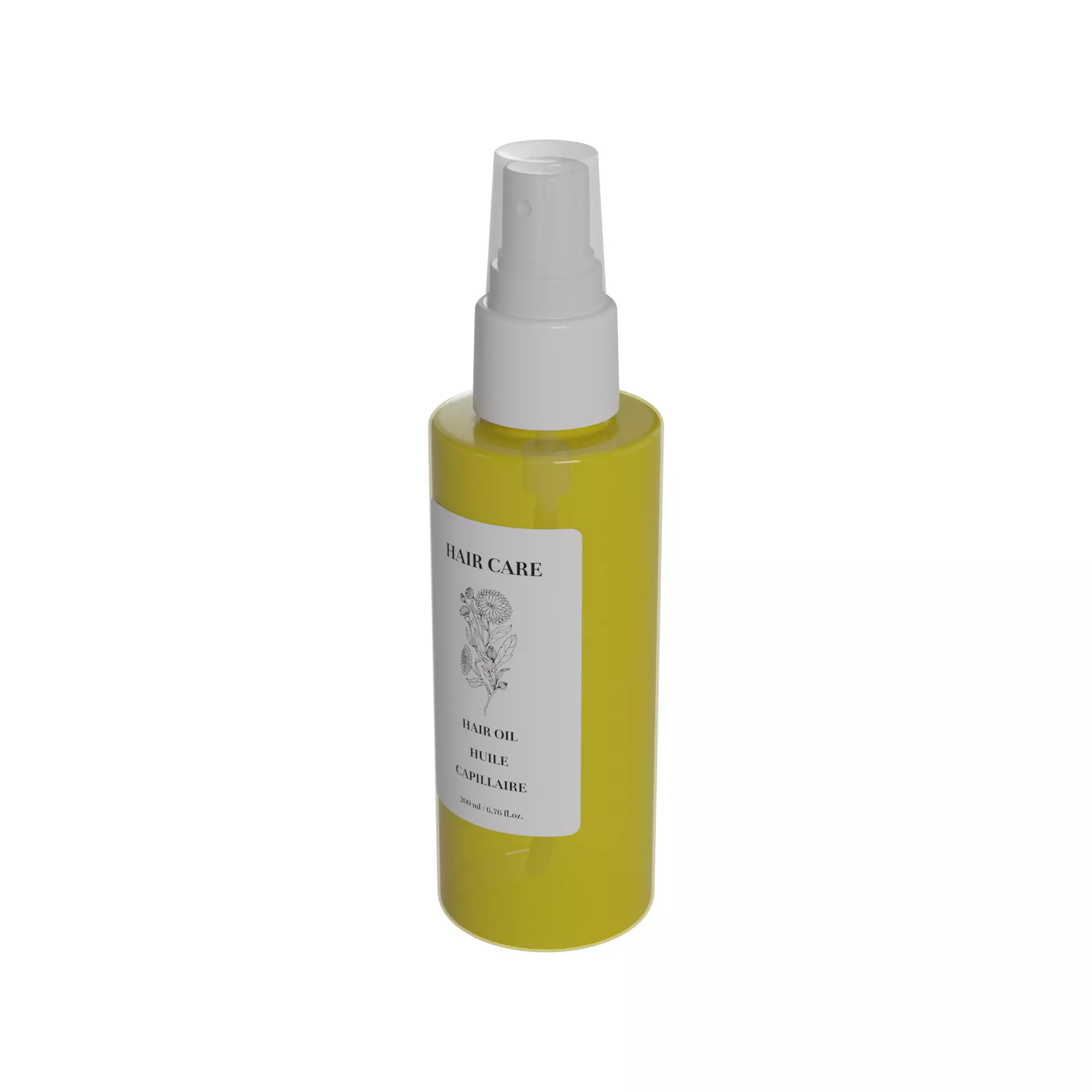 Hair masks serums and oils Hair Oil Low-poly 3D model_0