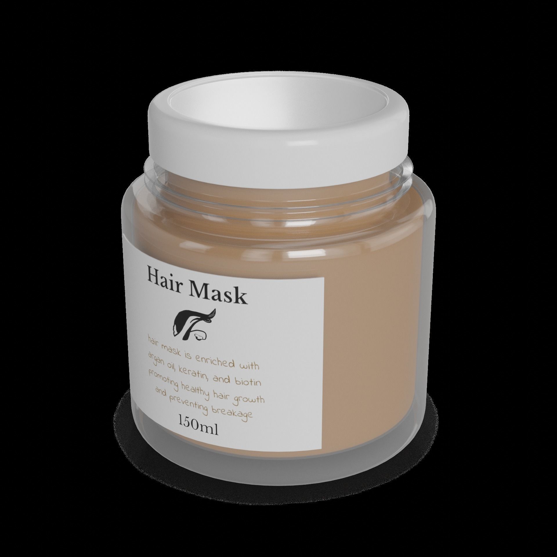 Hair masks serums and oils Hair Mask Low-poly 3D model_1