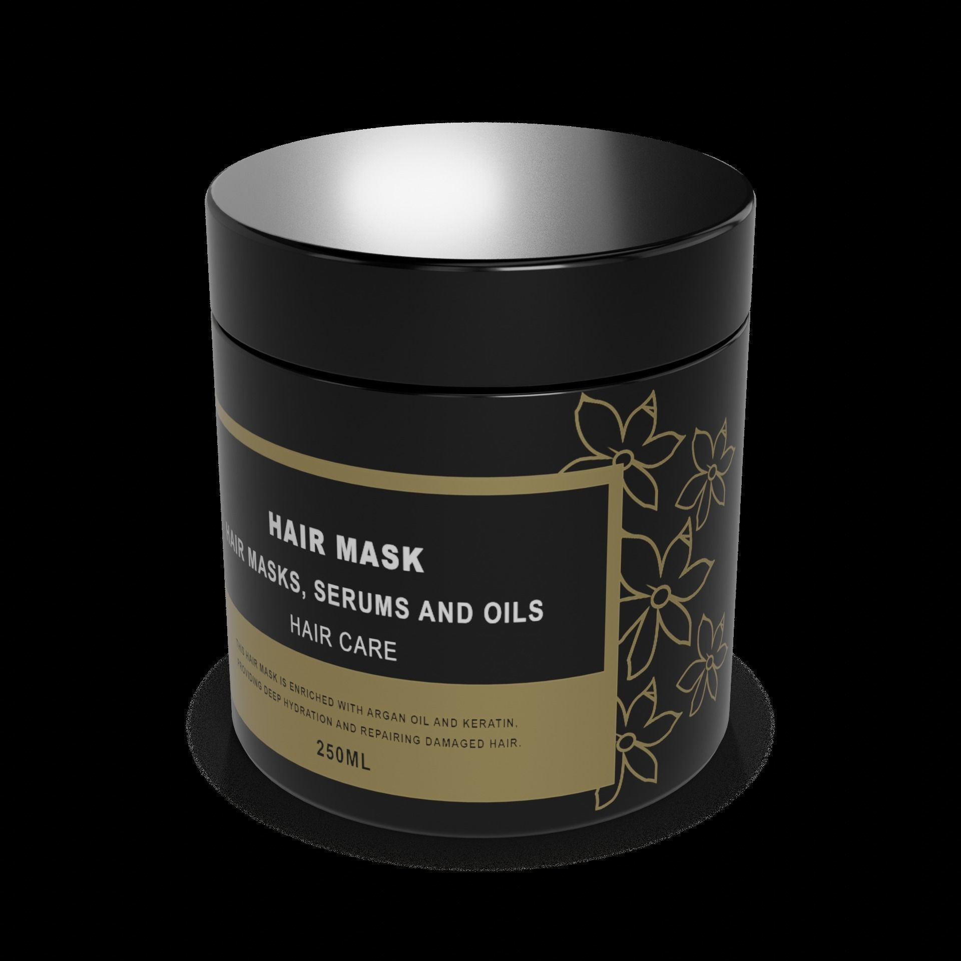 Hair masks serums and oils Hair Mask Low-poly 3D model_1