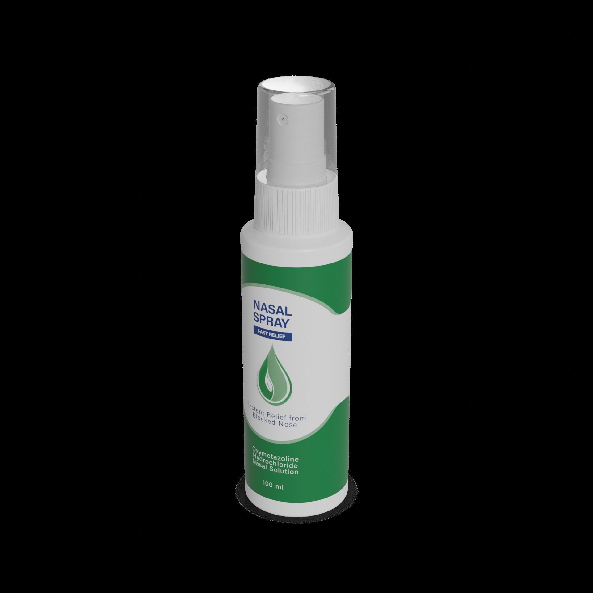 Colds and flu Nasal Spray Low-poly 3D model_1