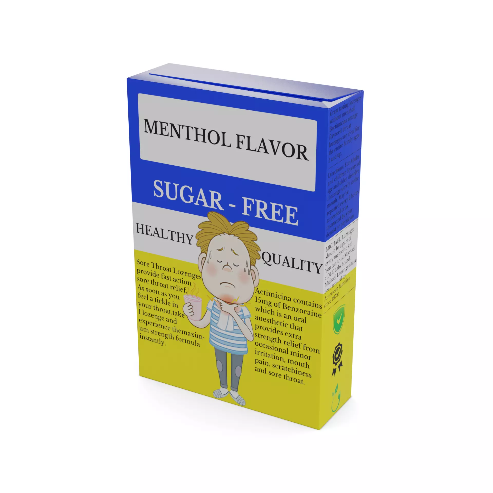 Colds and flu Throat Lozenges Low-poly 3D model