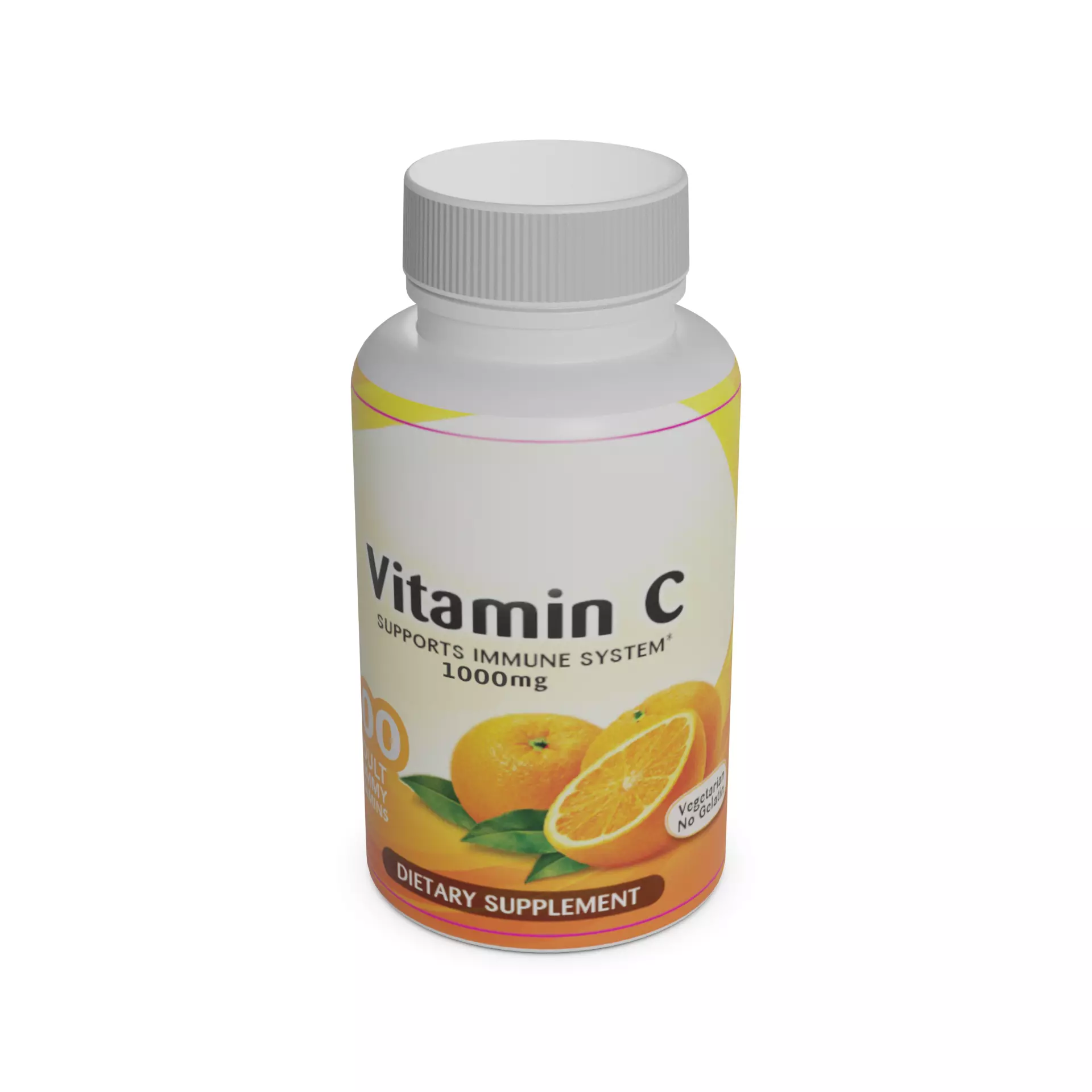 Nutritional supplements Vitamin C Tablets Low-poly 3D model_0