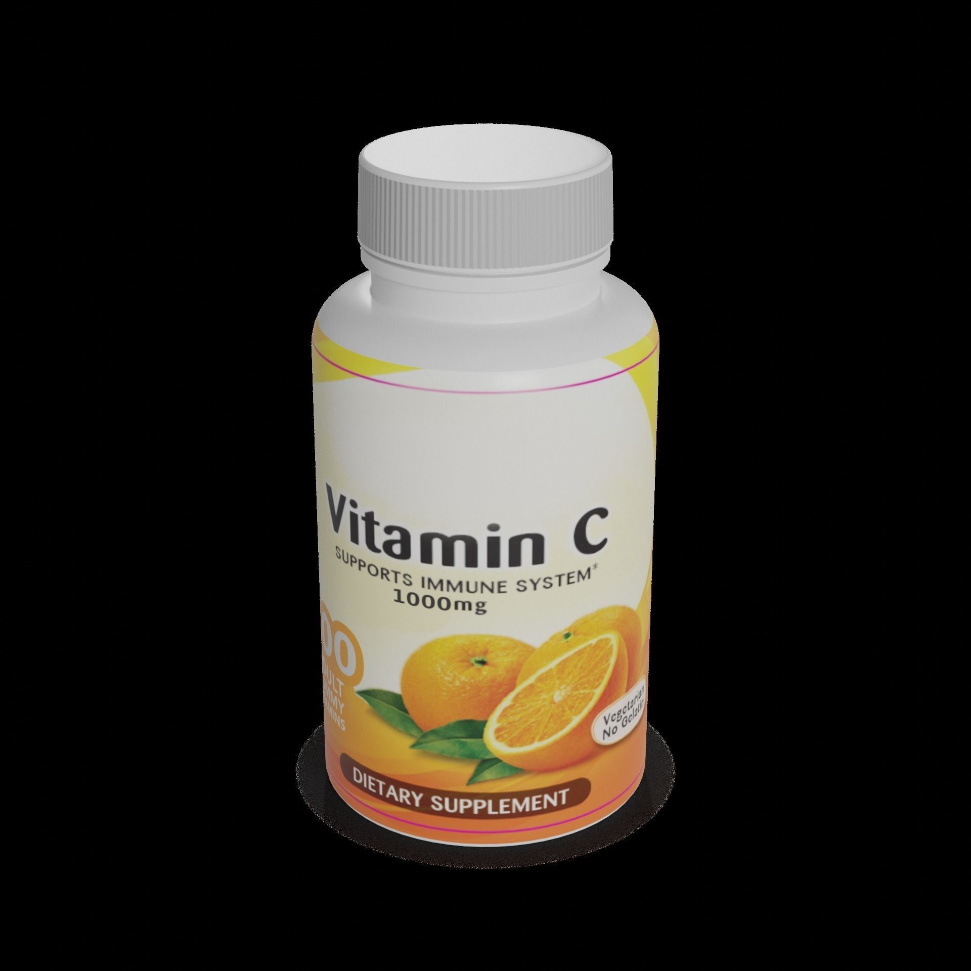 Nutritional supplements Vitamin C Tablets Low-poly 3D model_1