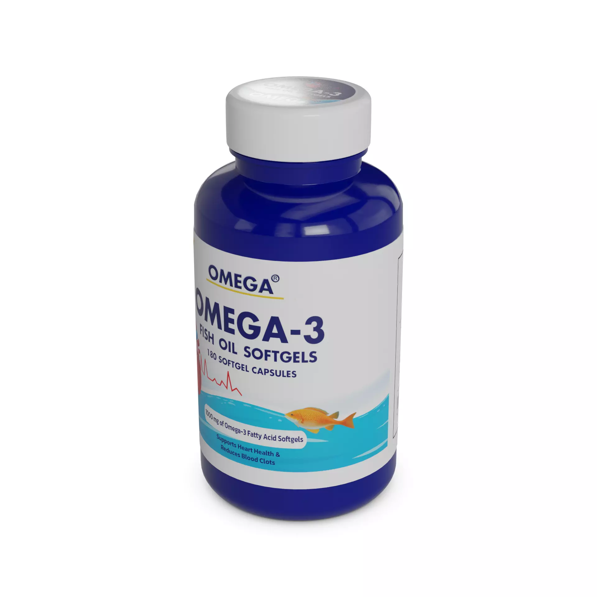 Vitamin and mineral supplements Omega-3 Fish Oil Softgels Low-poly 3D model