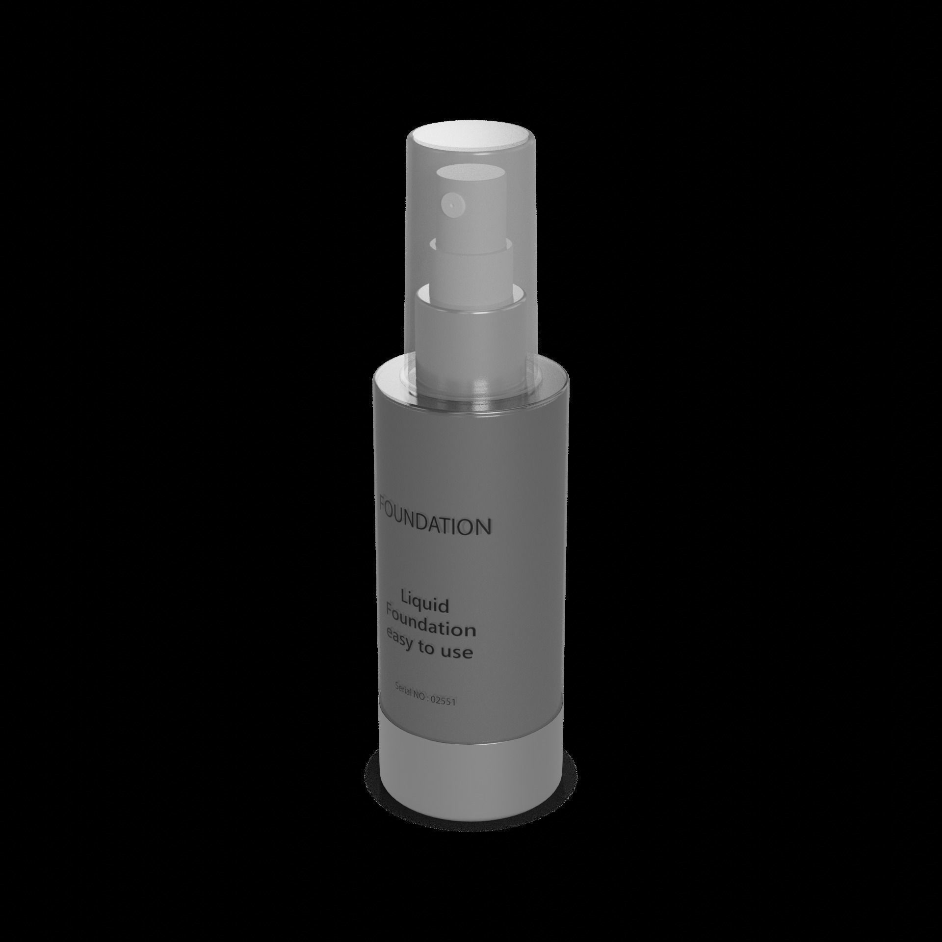 Makeup tools Foundation Pump Bottle Low-poly 3D model_1