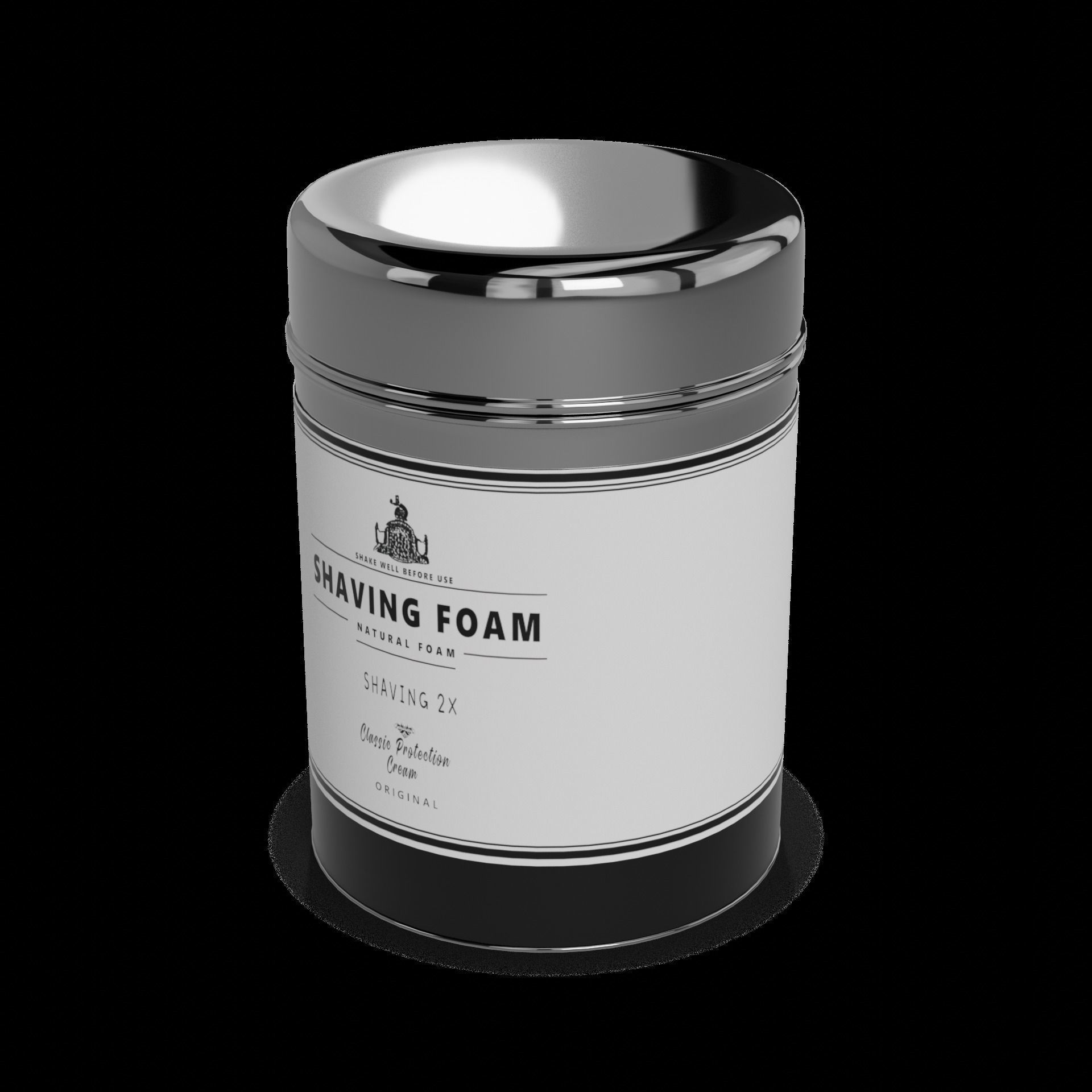 Shaving foam and gel Shaving Foam Low-poly 3D model_1