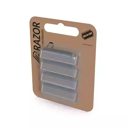 Razor blades and accessories Razor Cartridges Low-poly 3D model