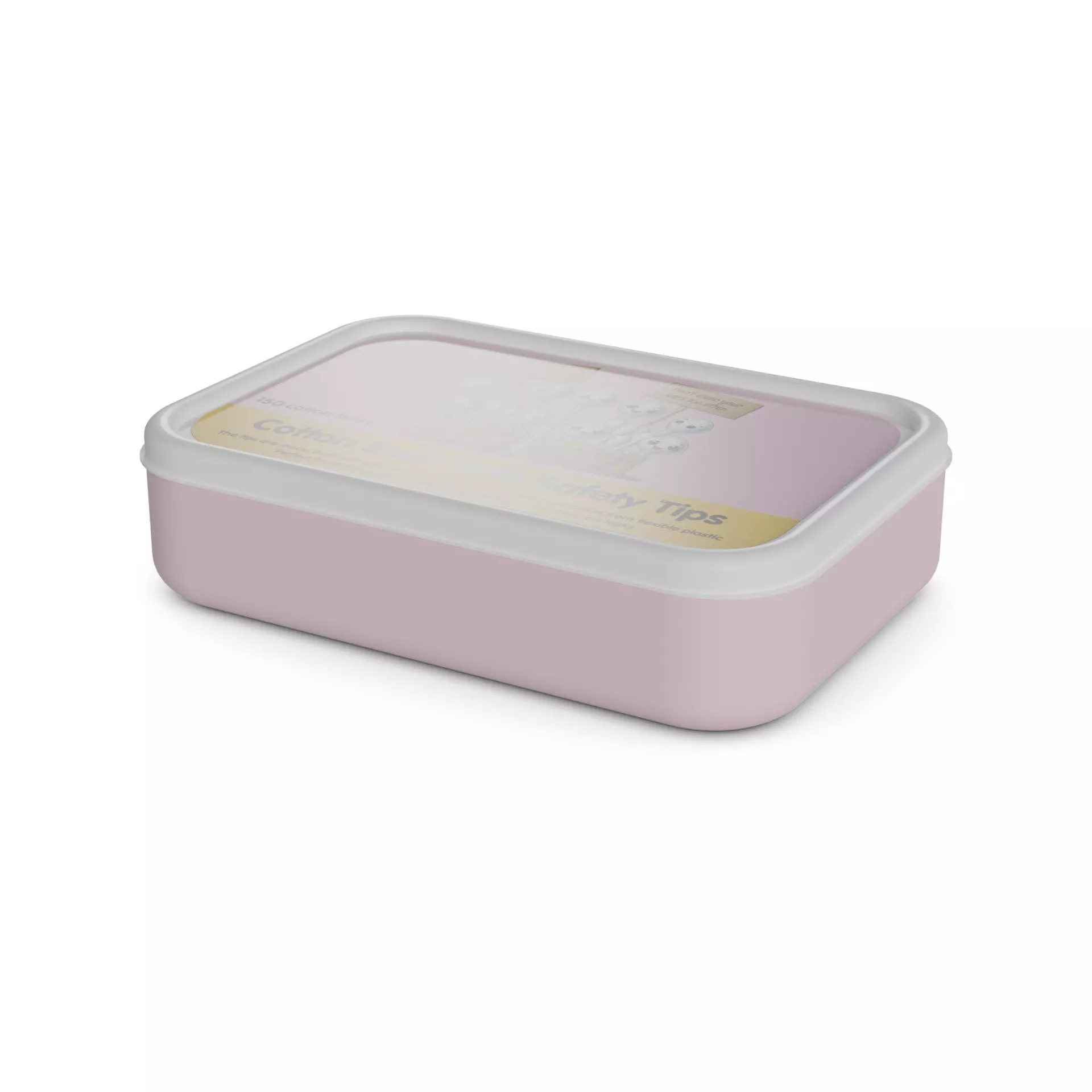 Cotton wool and cotton buds Cotton Buds with Safety Tips Low-poly 3D model