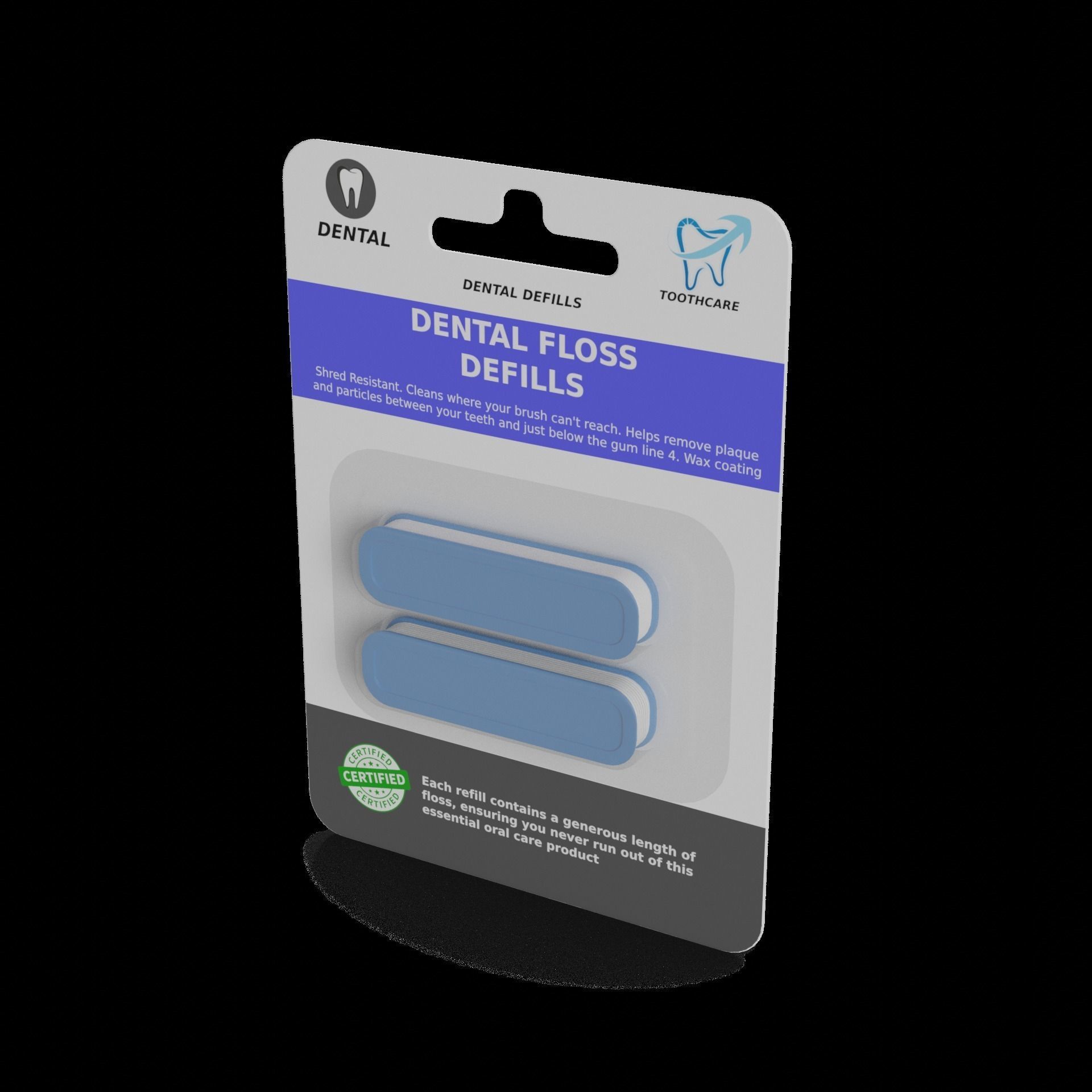 Floss and toothpicks Dental Floss Refills Low-poly 3D model_1