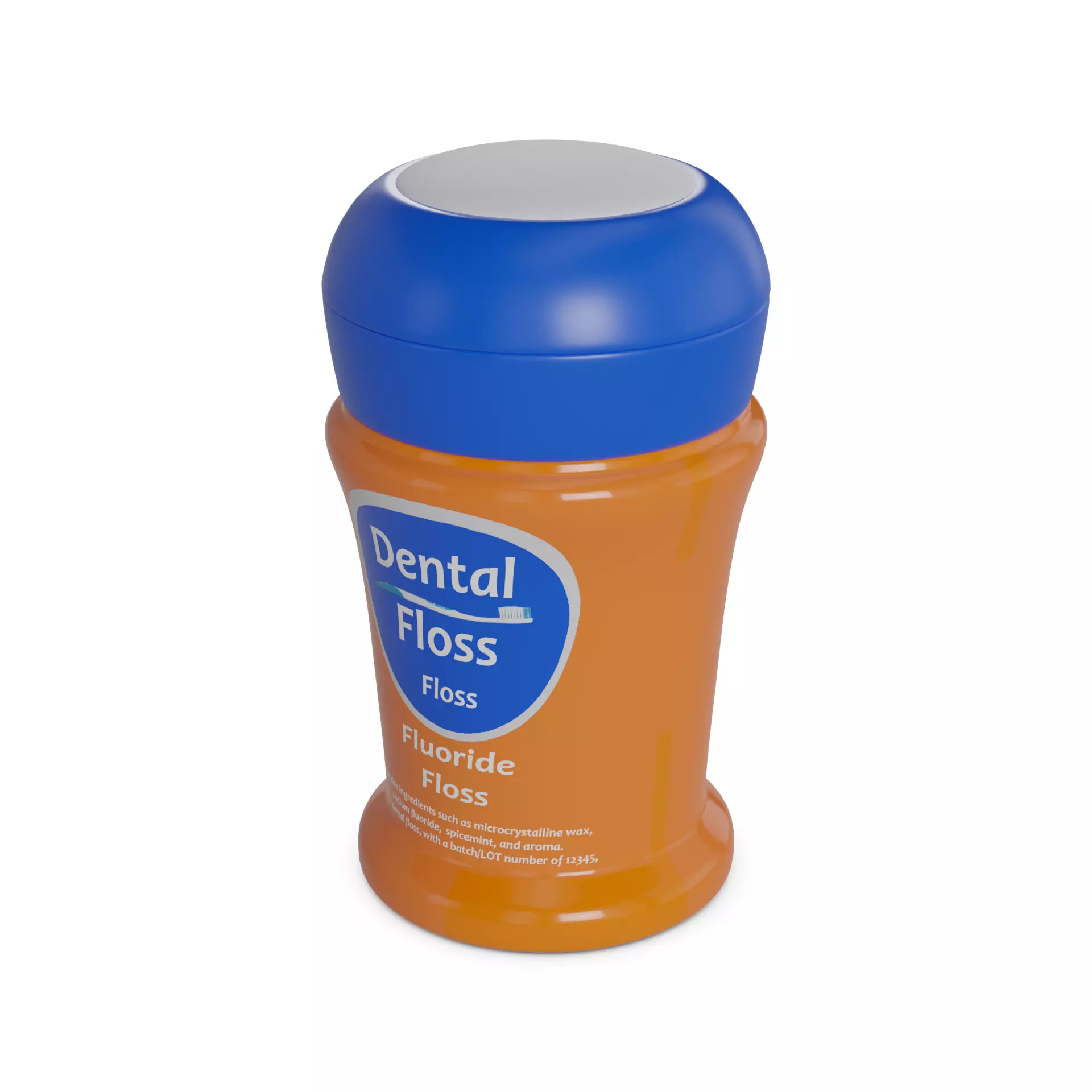 Floss and toothpicks Dental Floss with Fluoride Low-poly 3D model_0