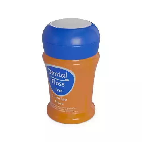 Floss and toothpicks Dental Floss with Fluoride Low-poly 3D model