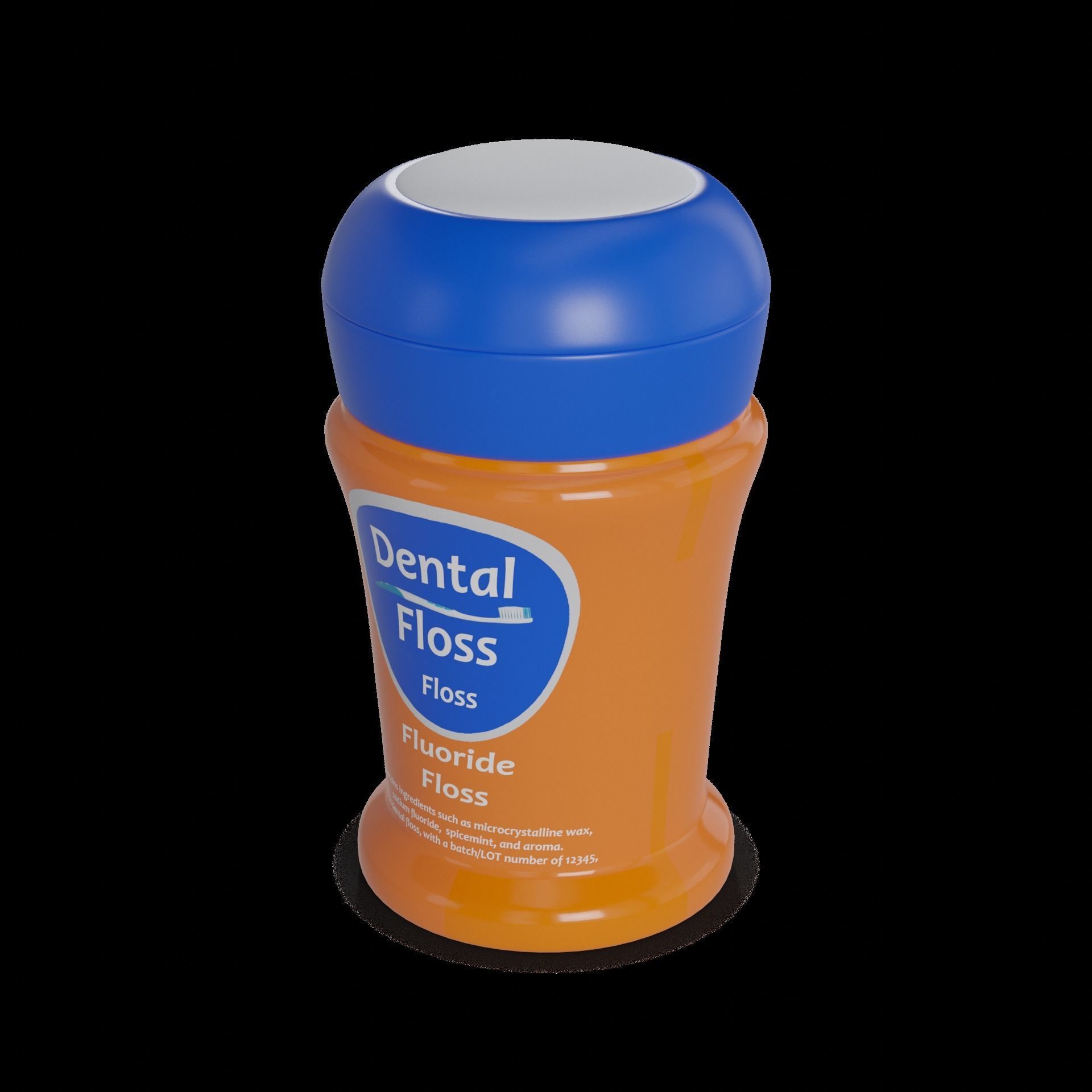 Floss and toothpicks Dental Floss with Fluoride Low-poly 3D model_1