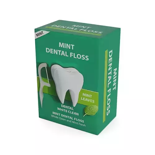 Floss and toothpicks Mint Dental Floss Low-poly 3D model