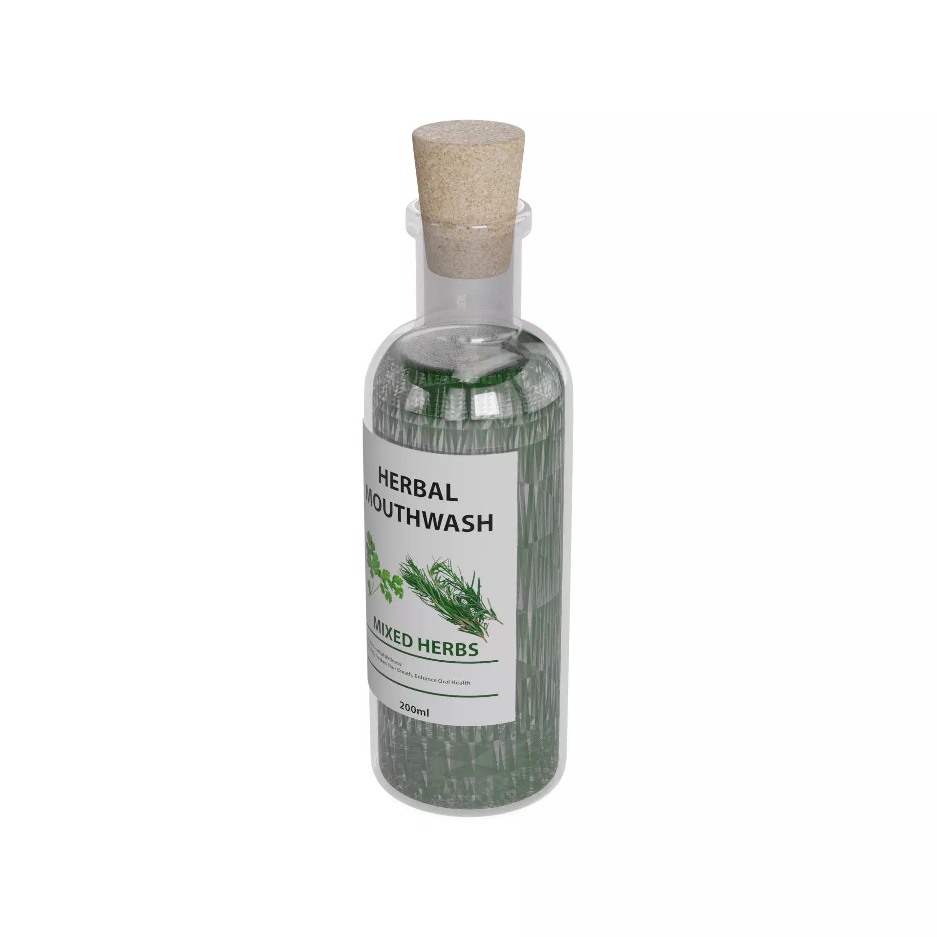 Mouthwash Herbal Mouthwash Low-poly 3D model
