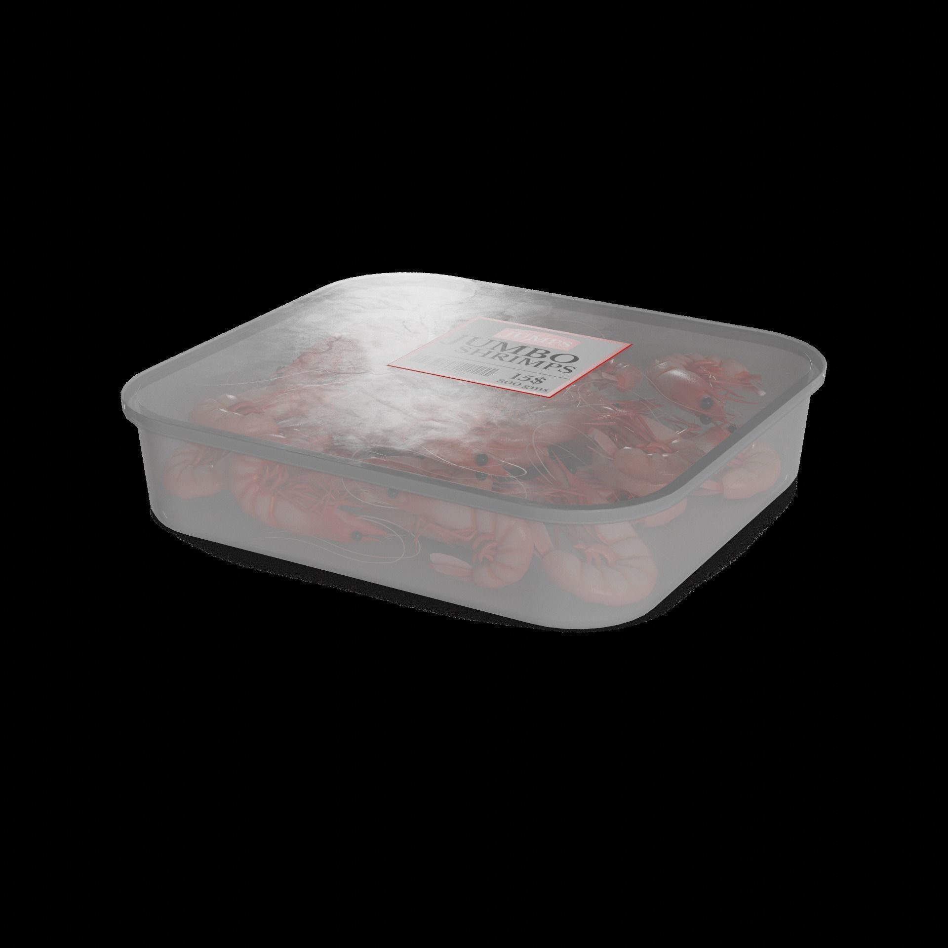 Frozen prawns and shrimps Frozen Jumbo Shrimps 3D model_1