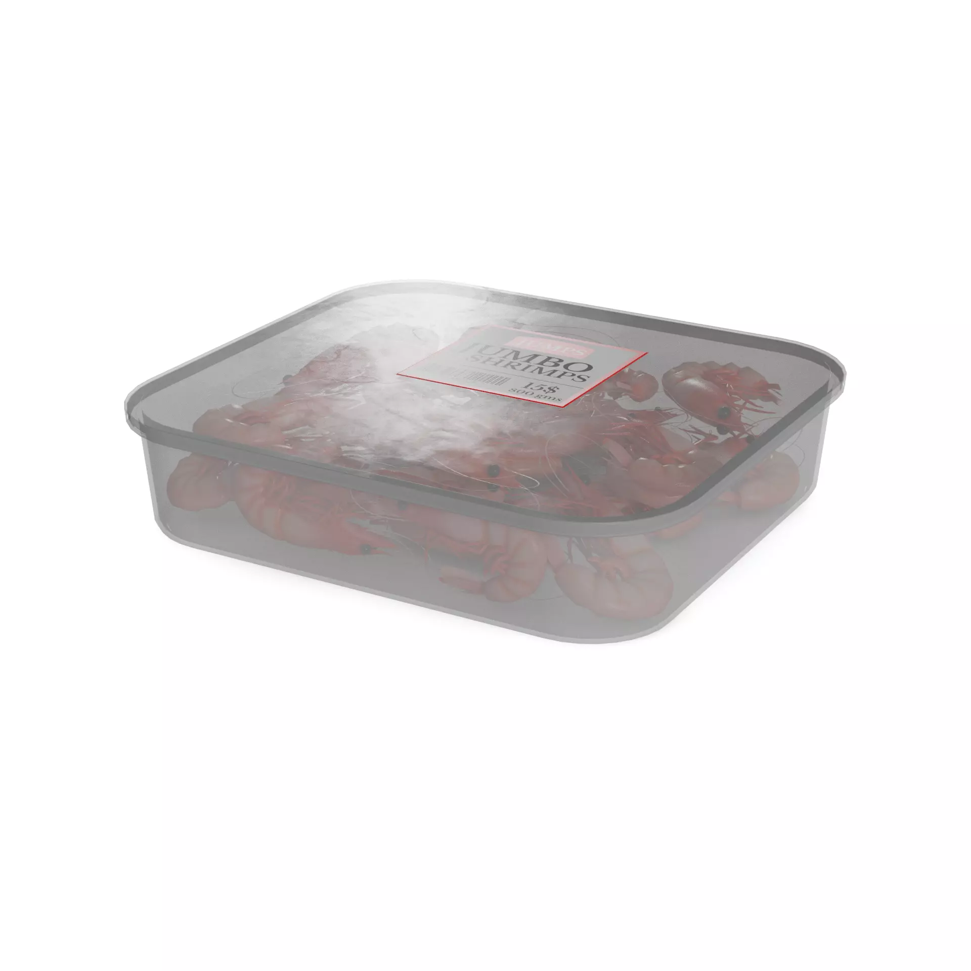 Frozen prawns and shrimps Frozen Jumbo Shrimps 3D model_0