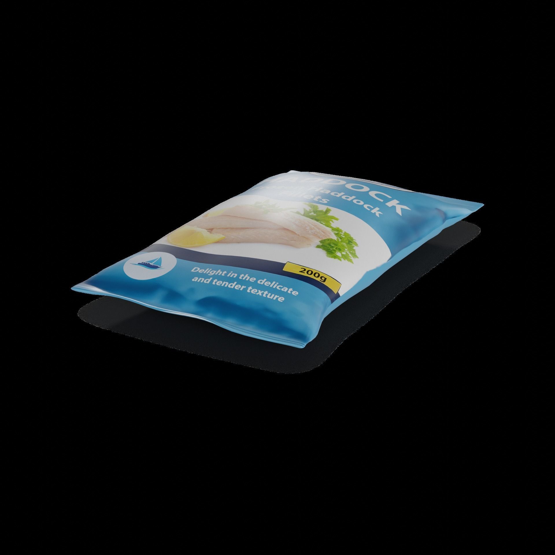 Frozen fish Frozen Haddock Fillets Low-poly 3D model_1