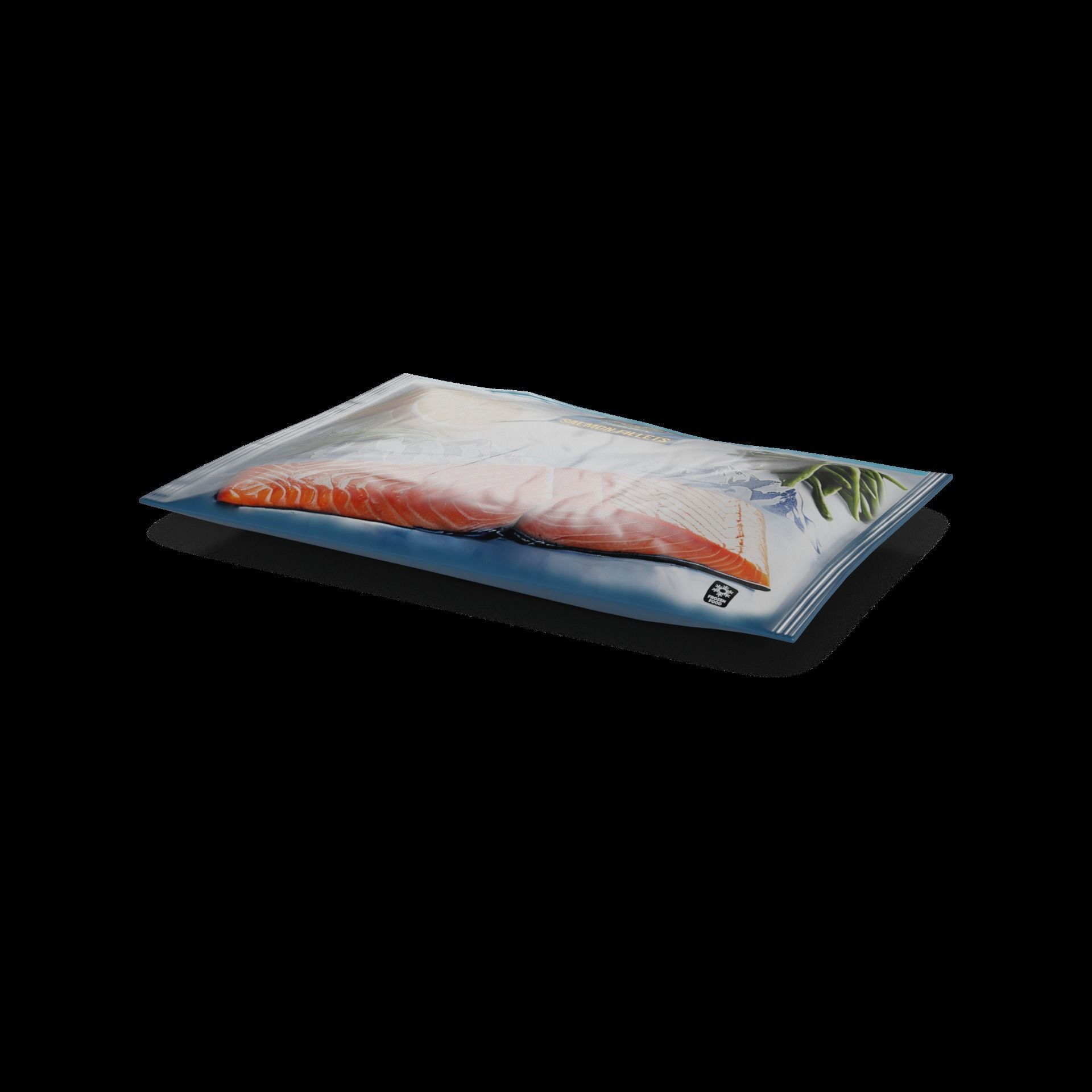 Frozen fish Frozen Salmon Fillets Low-poly 3D model_1