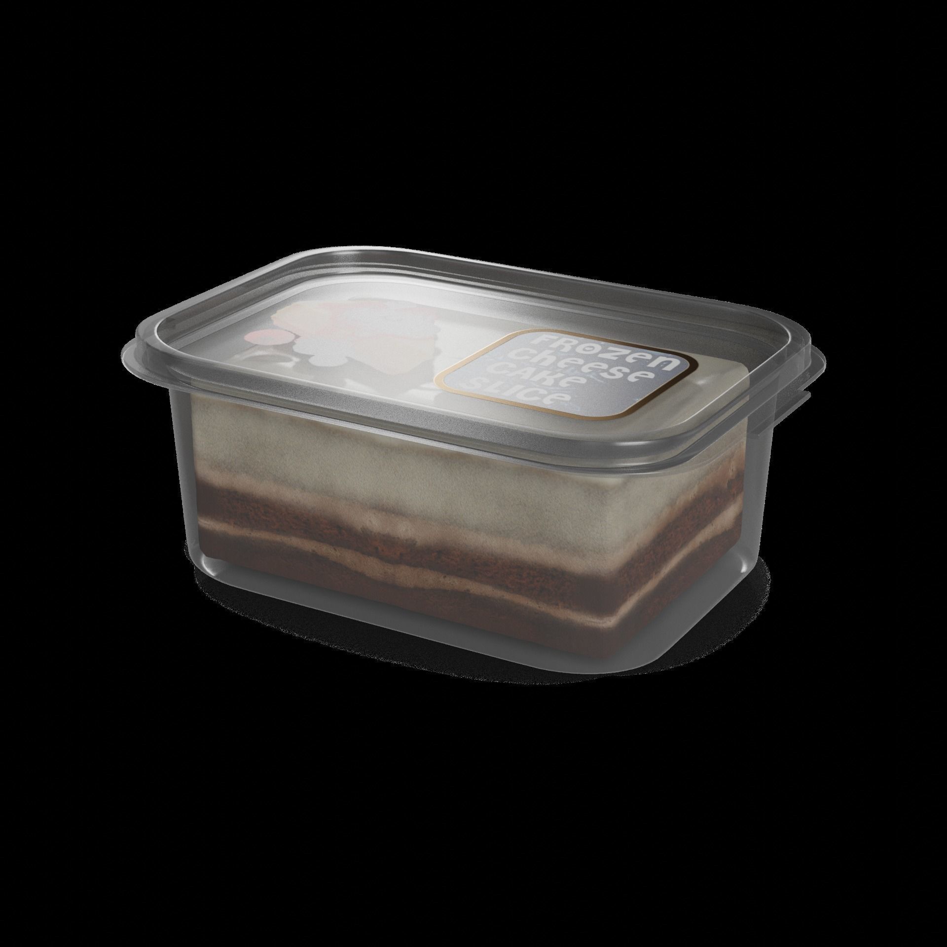 Frozen cakes and buns Frozen Cheesecake Slice Low-poly 3D model_1