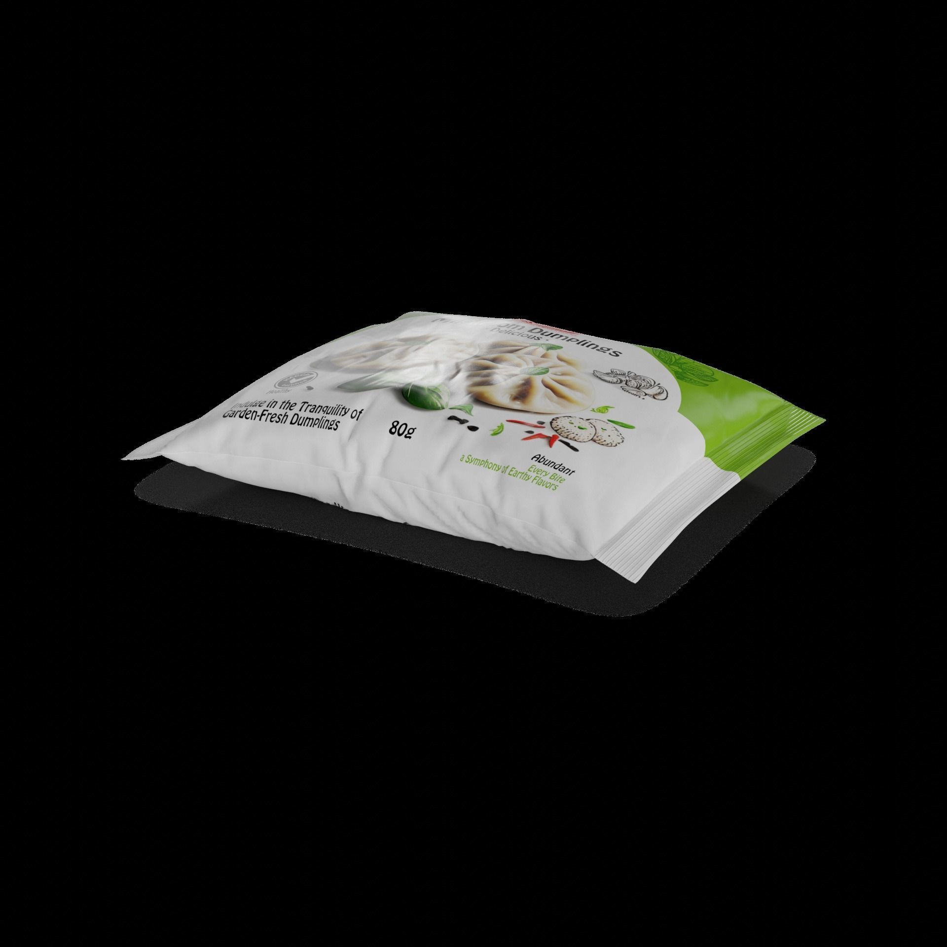 Frozen dumplings Frozen Mushroom Dumplings Low-poly 3D model_1