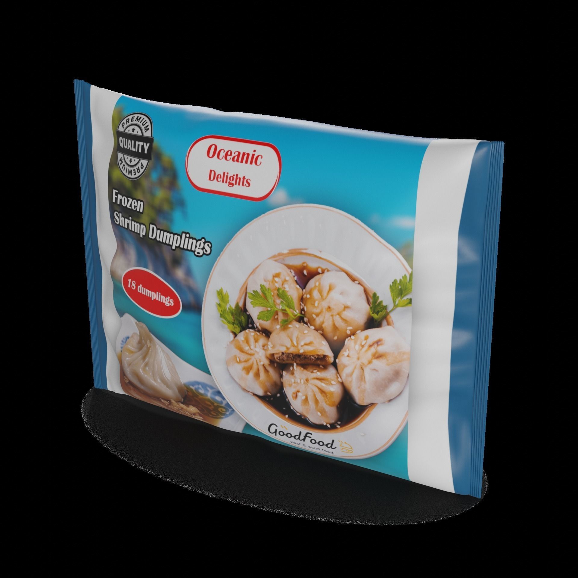 Frozen dumplings Frozen Shrimp Dumplings 3D model_1