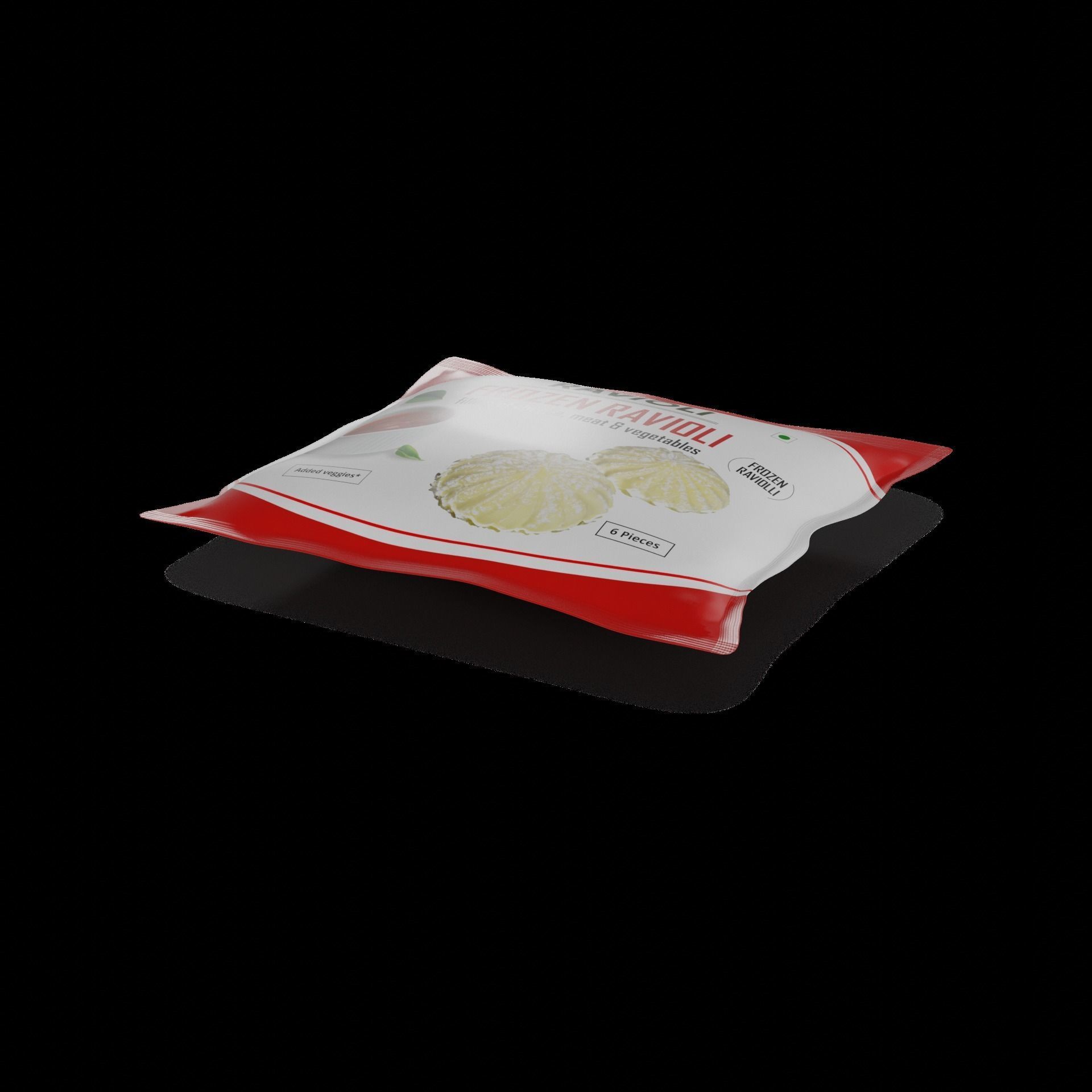 Frozen dumplings Frozen Ravioli Low-poly 3D model_1