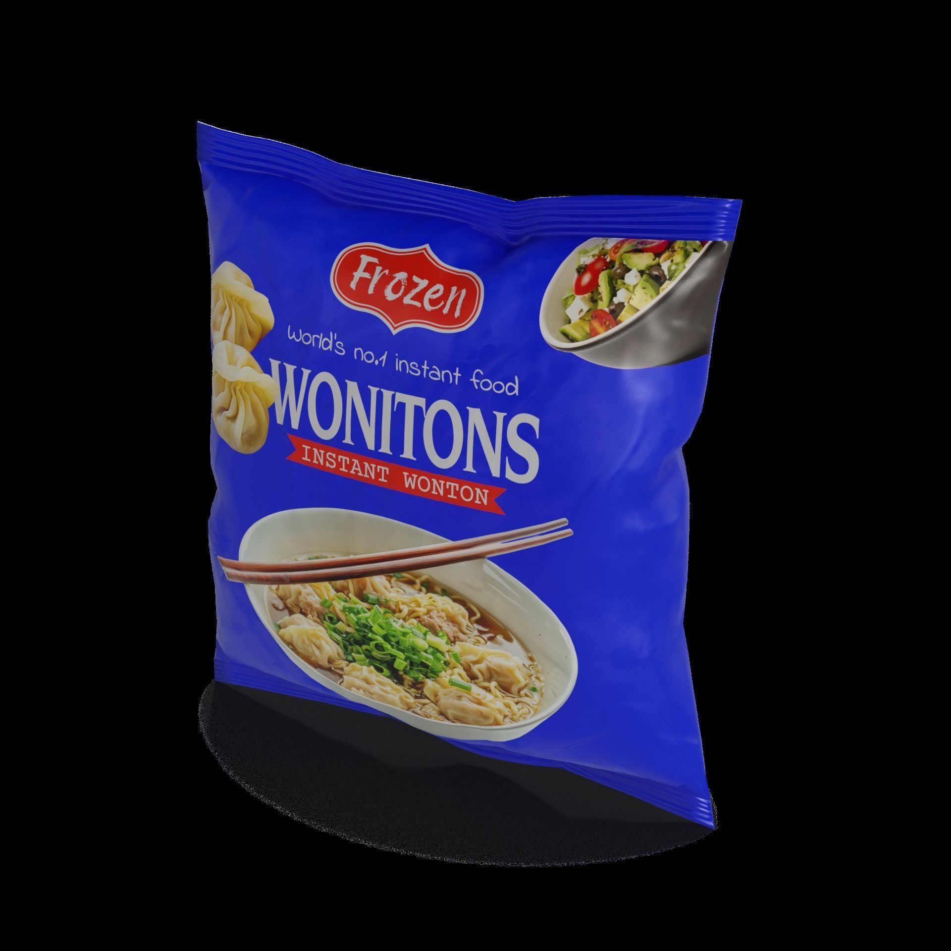 Frozen dumplings Frozen Wontons Low-poly 3D model_1
