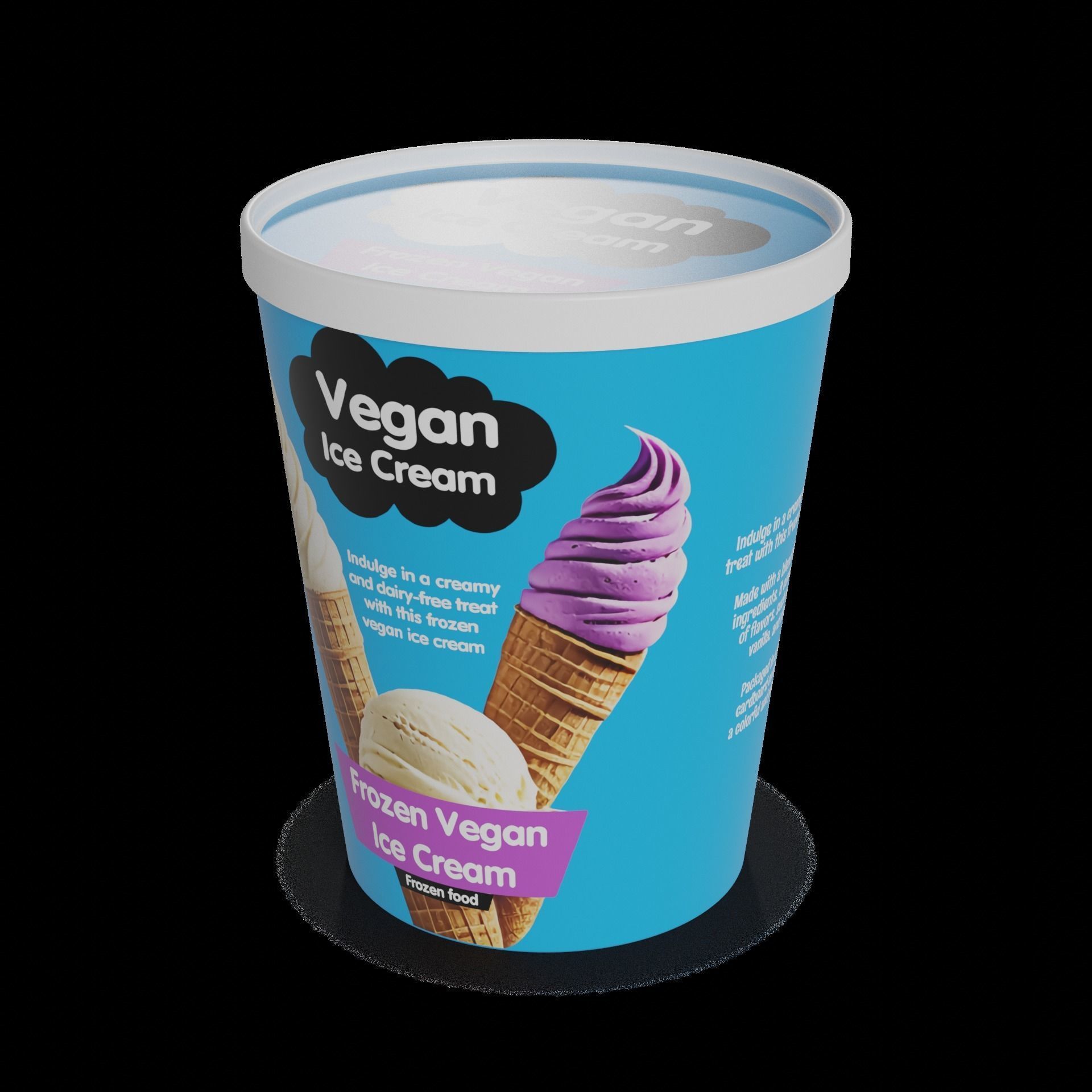 Frozen vegetarian and vegan meals Frozen Vegan Ice Cream Low-poly 3D model_1