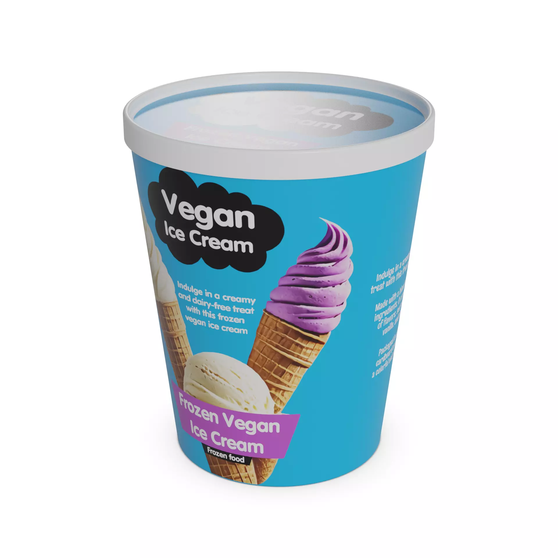 Frozen vegetarian and vegan meals Frozen Vegan Ice Cream Low-poly 3D model_0