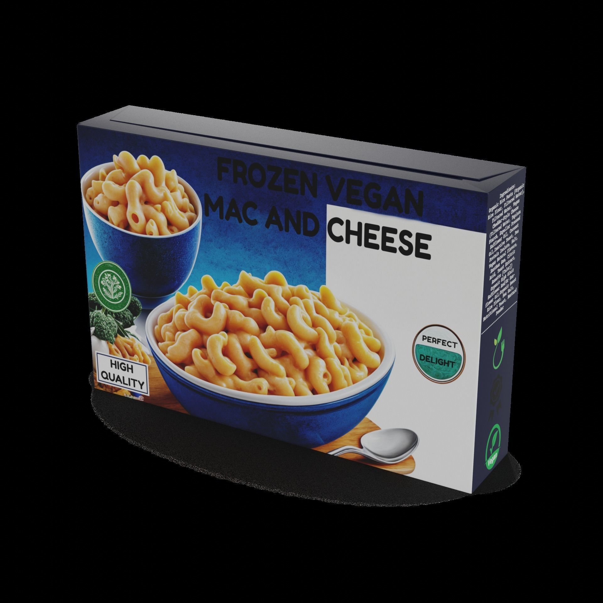 Frozen vegetarian and vegan meals Frozen Vegan Mac and Cheese Low-poly 3D model_1
