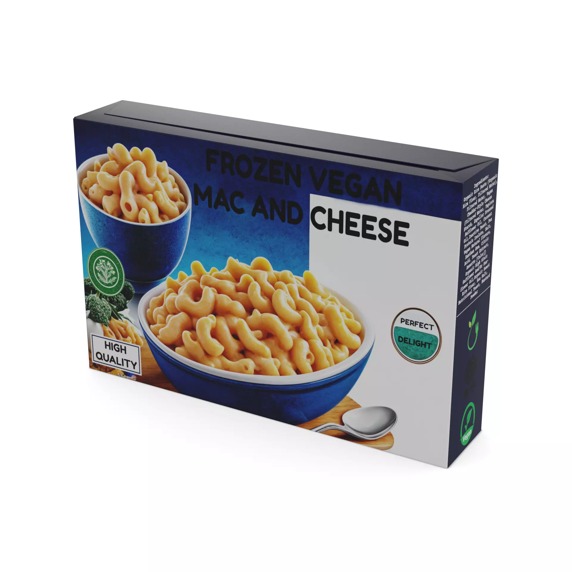 Frozen vegetarian and vegan meals Frozen Vegan Mac and Cheese Low-poly 3D model_0