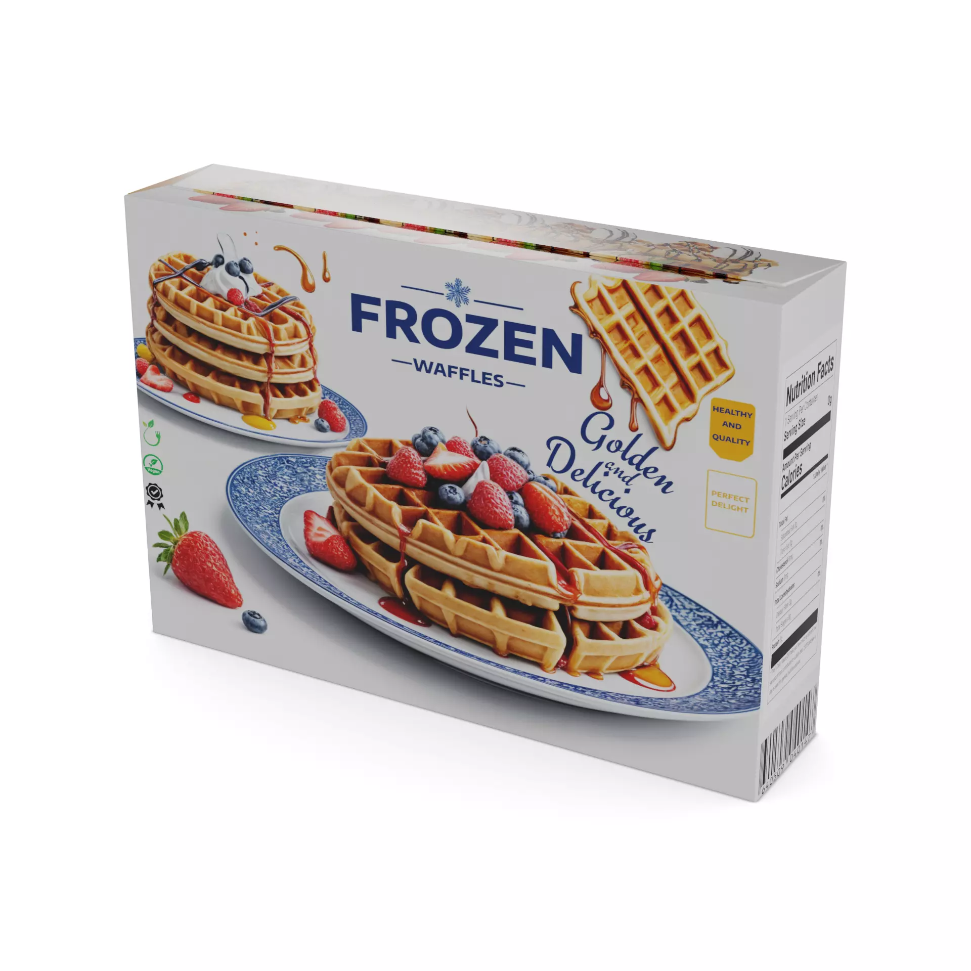 Other frozen meals Frozen Waffles Low-poly 3D model_0