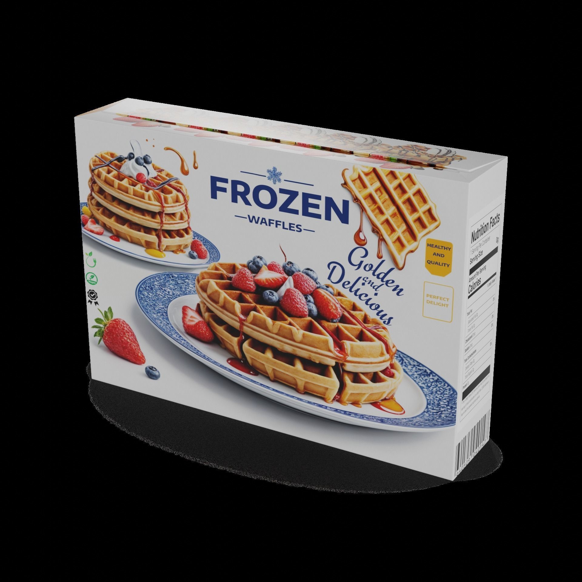 Other frozen meals Frozen Waffles Low-poly 3D model_1
